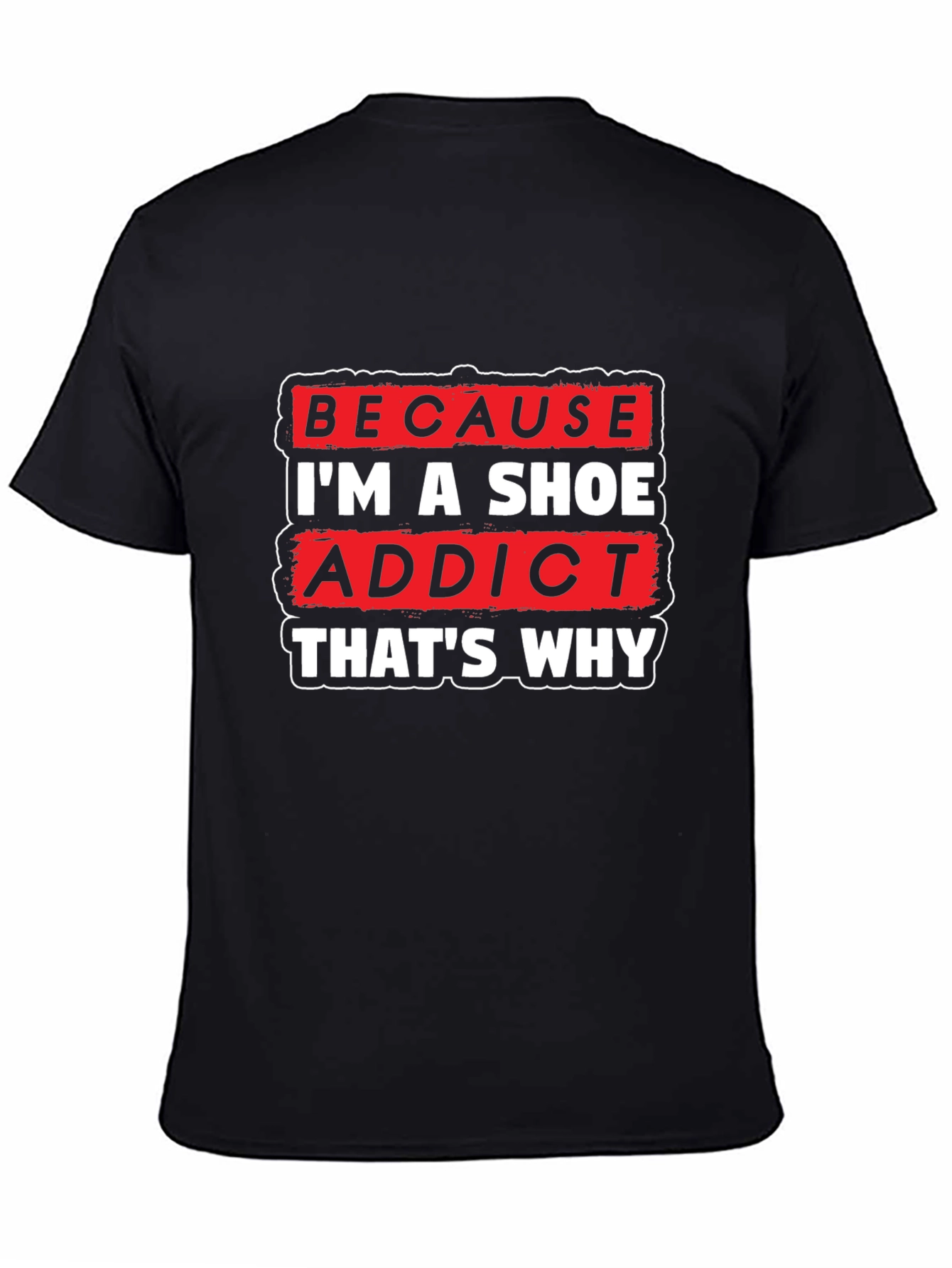 Black Shoe Addict Graphic Tee - Black Cotton T-Shirt view 4