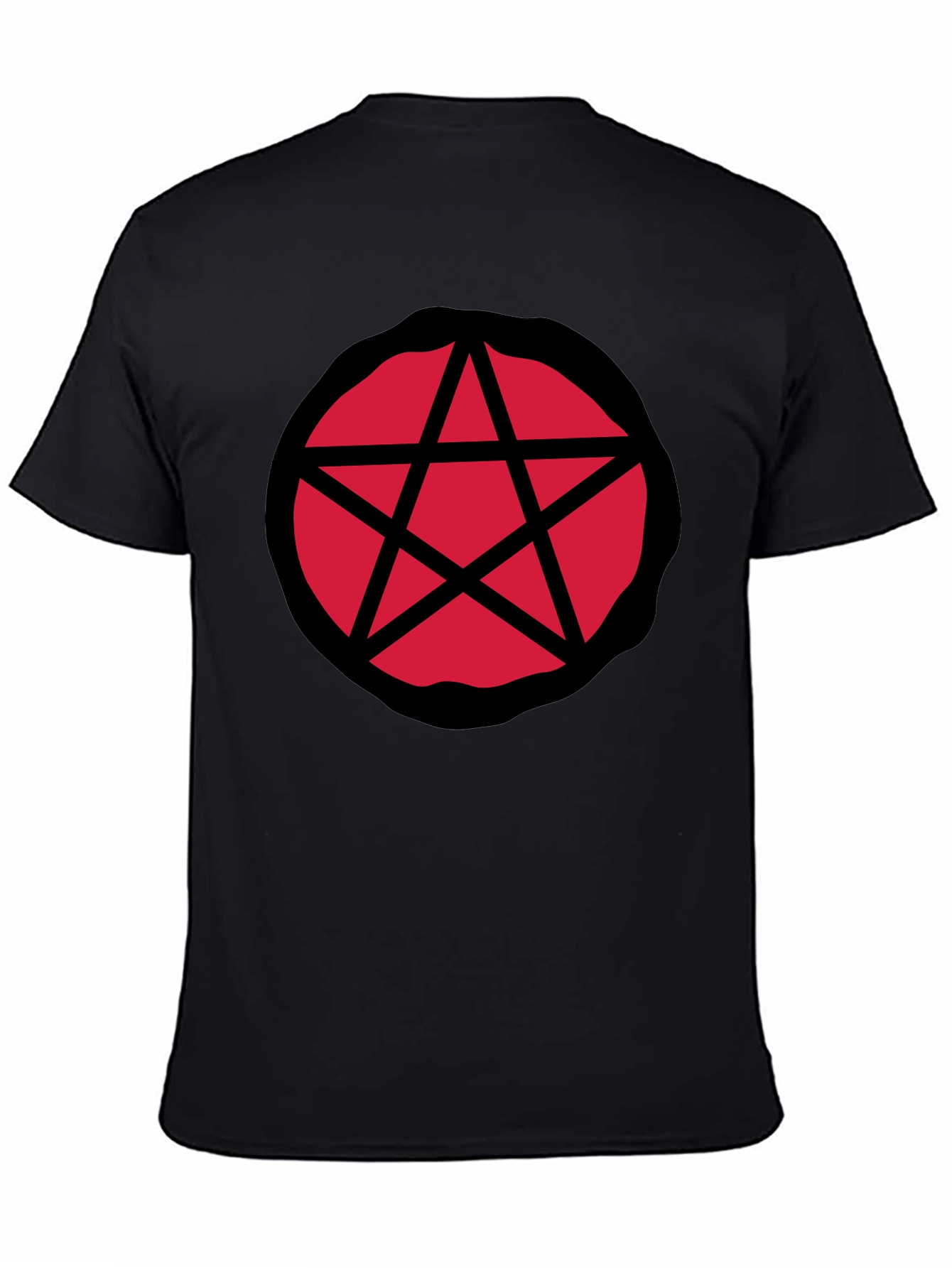 Black Red Pentagram Graphic Black T-Shirt view 4