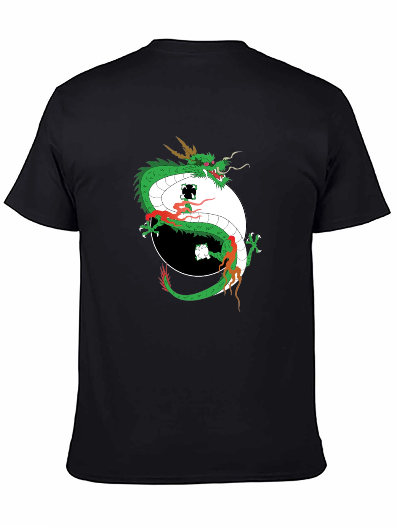 Black Dragon Yin Yang Graphic Tee view 4