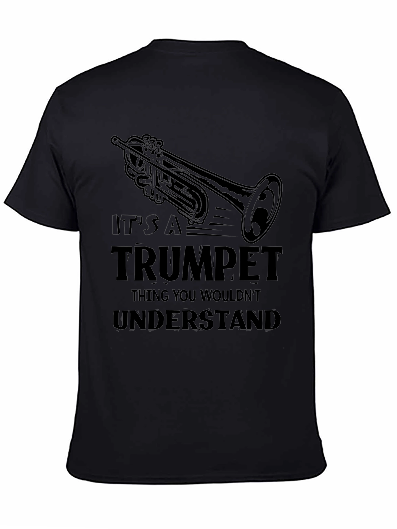 Black Trumpet Thing T-Shirt - Musician Gift view 4