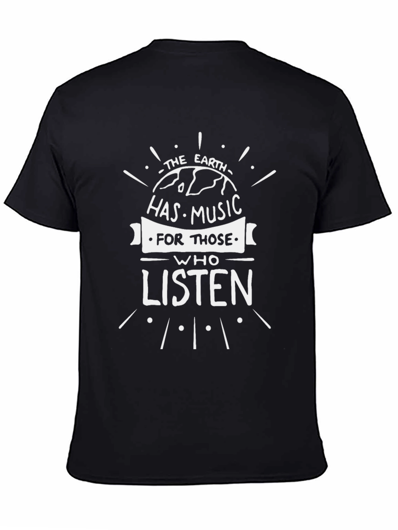 Black Earth Has Music T-Shirt - Listen Eco Tee view 4