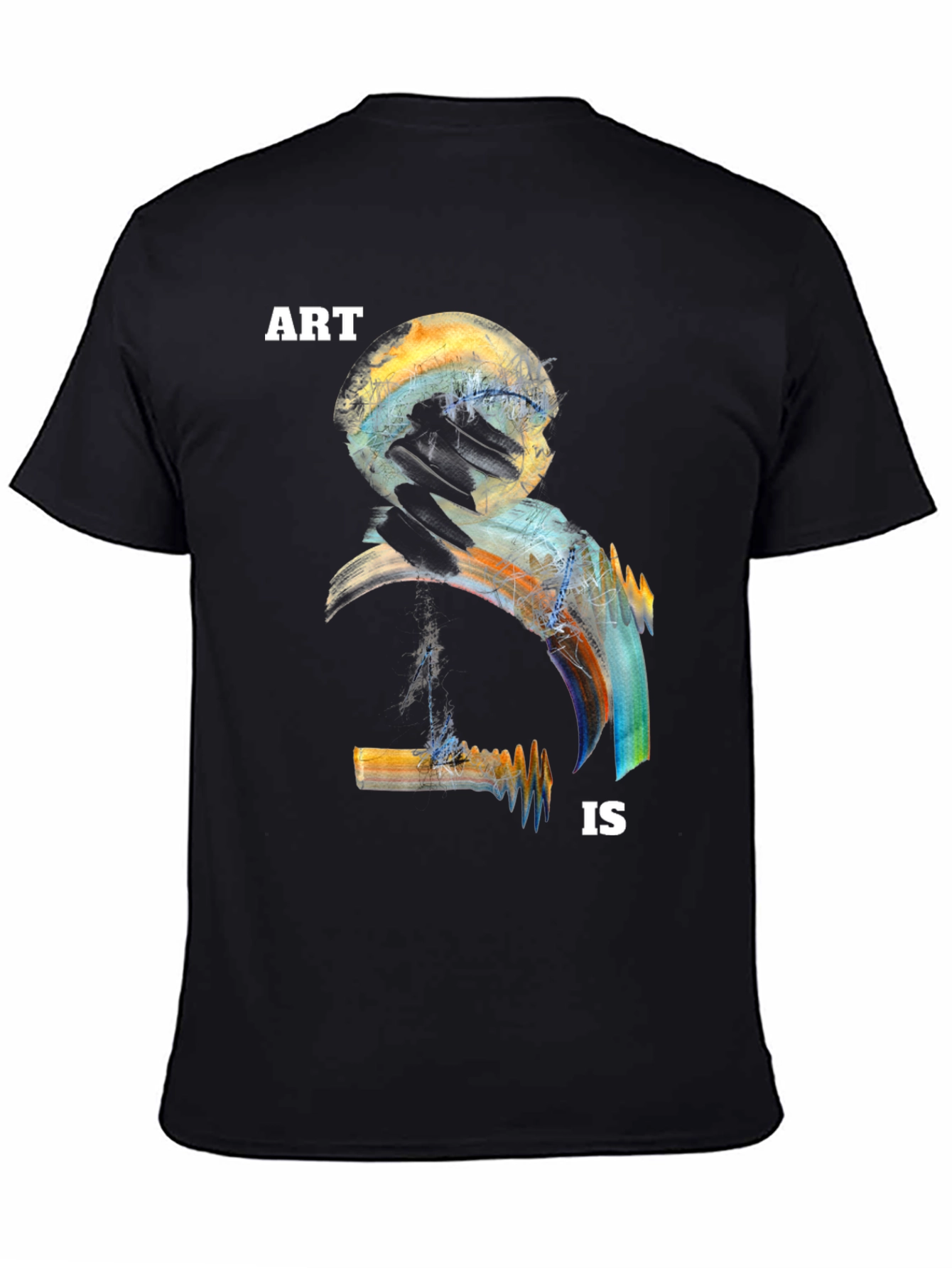 Black Abstract 'Art Is' Graphic T-Shirt view 4