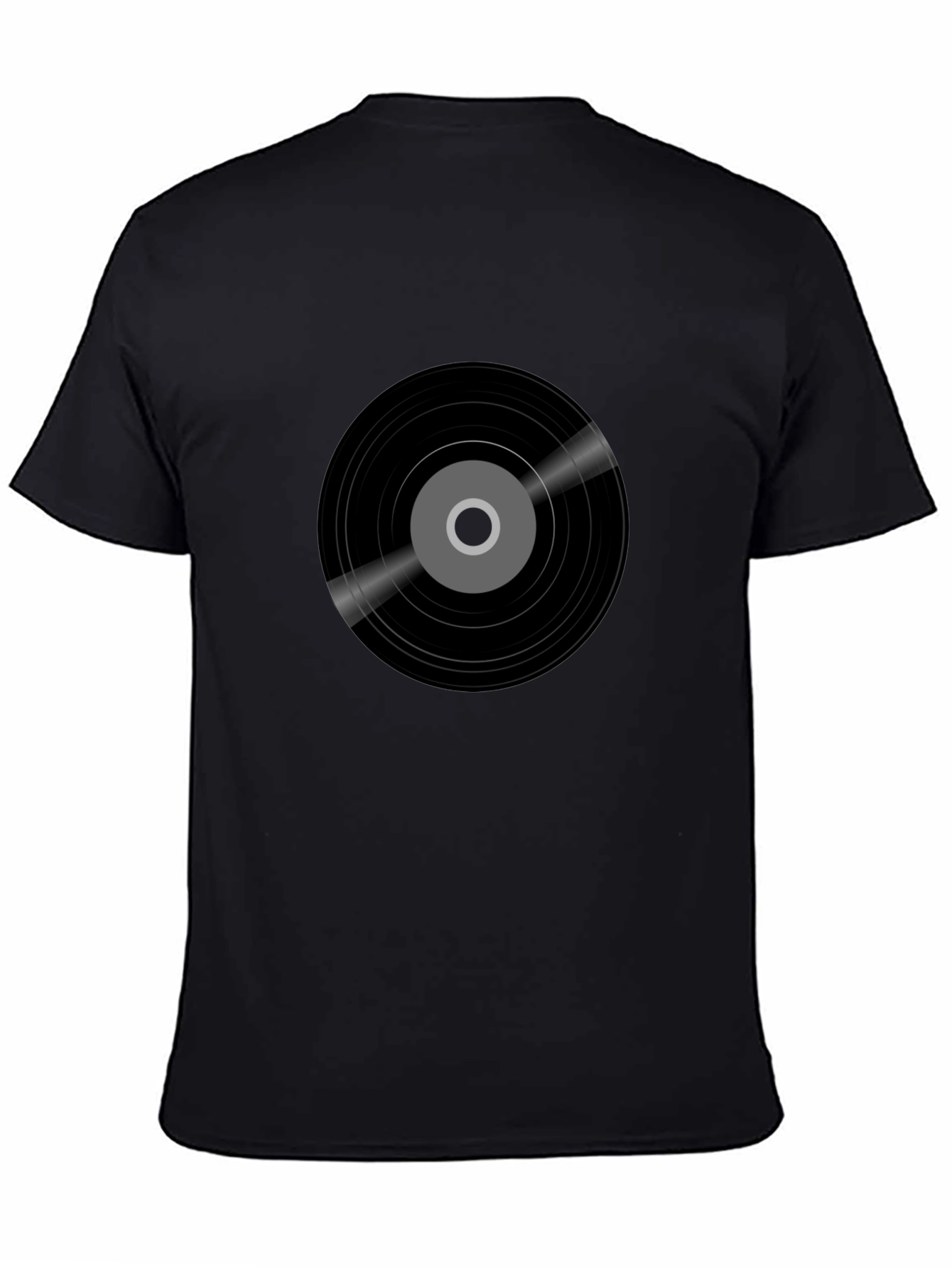Black Retro Vinyl Record Graphic Tee - Black view 4