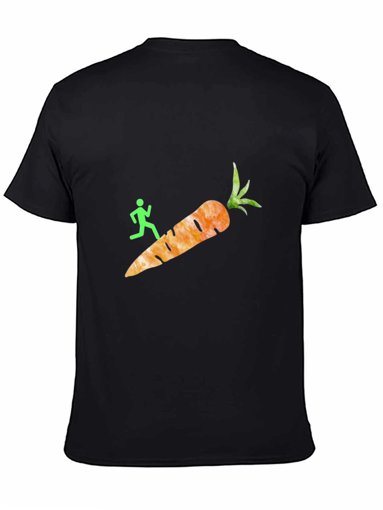 Black Running Carrot T-Shirt - Funny Graphic Tee view 4