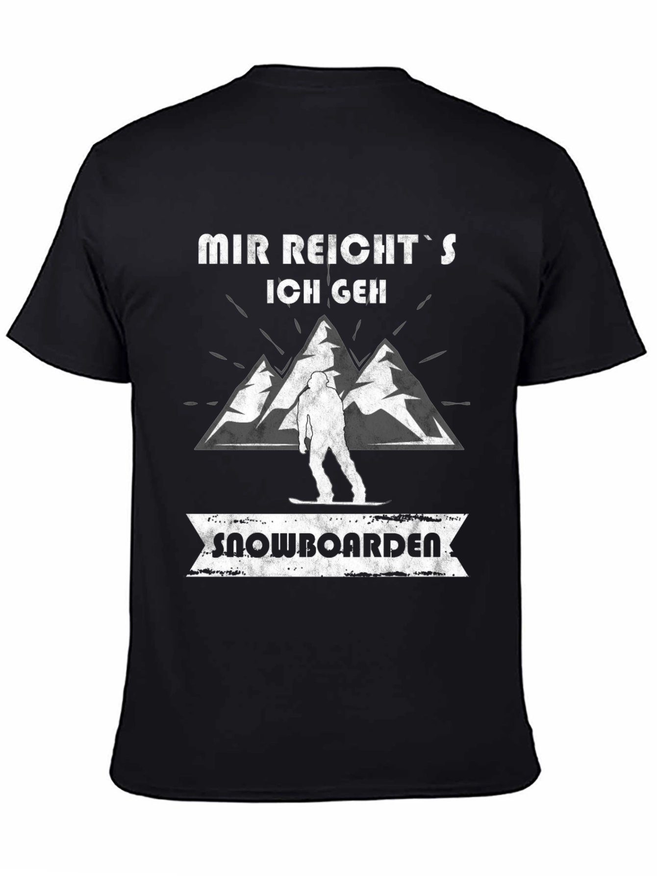 Black Mir Reicht's Snowboard T-Shirt view 4