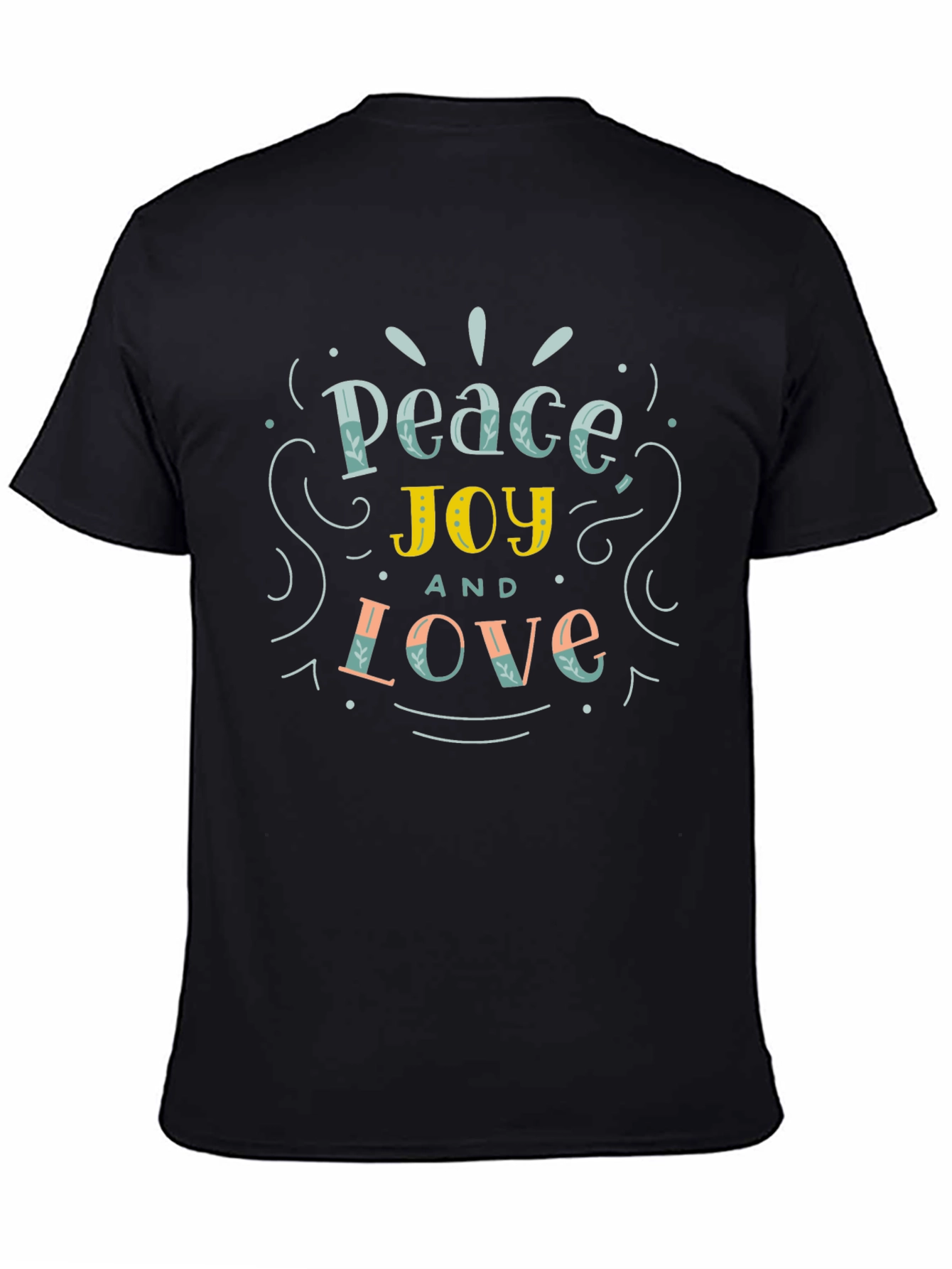 Black Peace Joy Love Graphic Tee - Black view 4