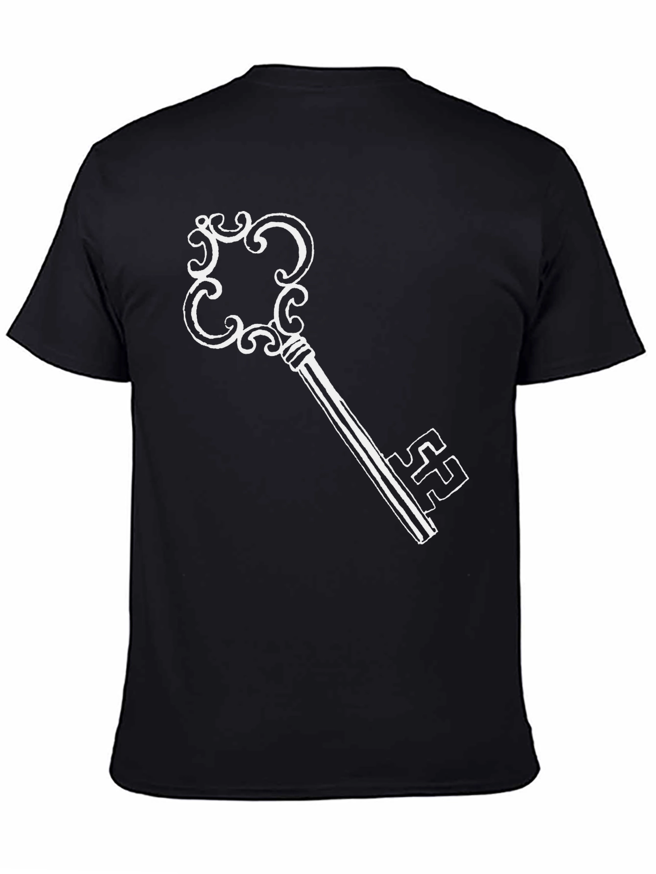 Black Vintage Key Graphic Black T-Shirt view 4