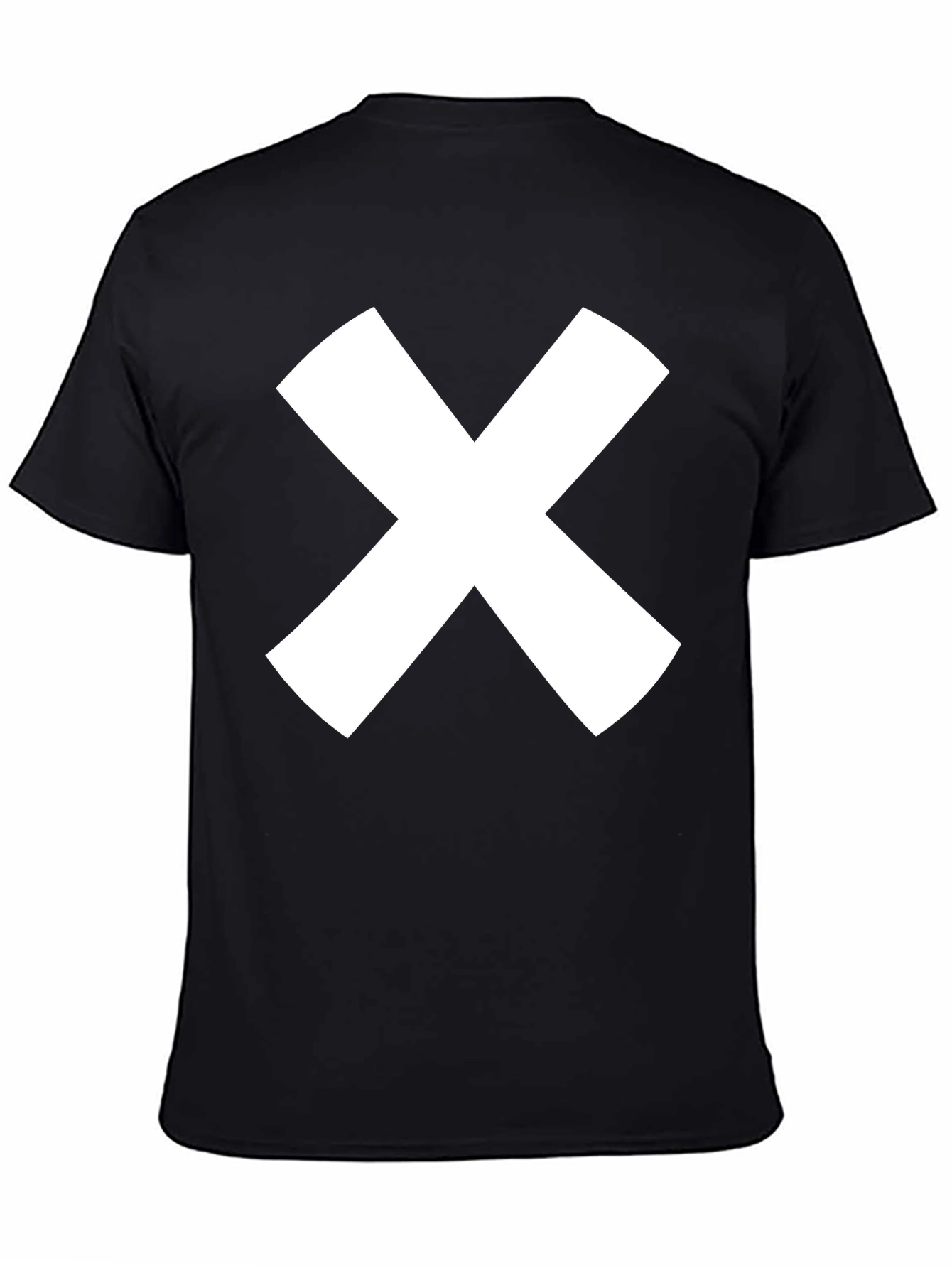 Black Bold White X Graphic Black T-Shirt - Modern Casual Style view 4