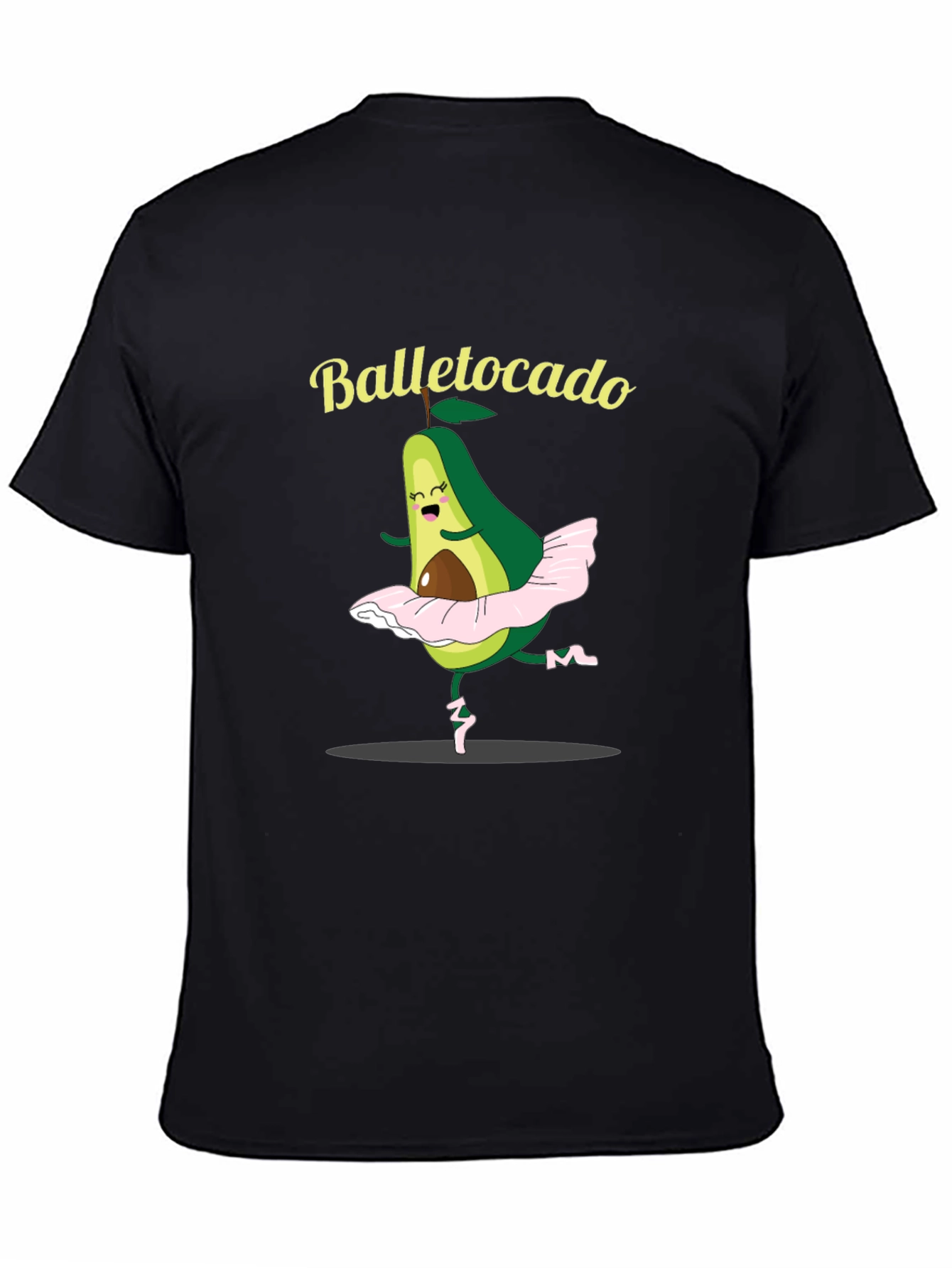Black Balletocado T-Shirt - Avocado Ballet Pun view 4