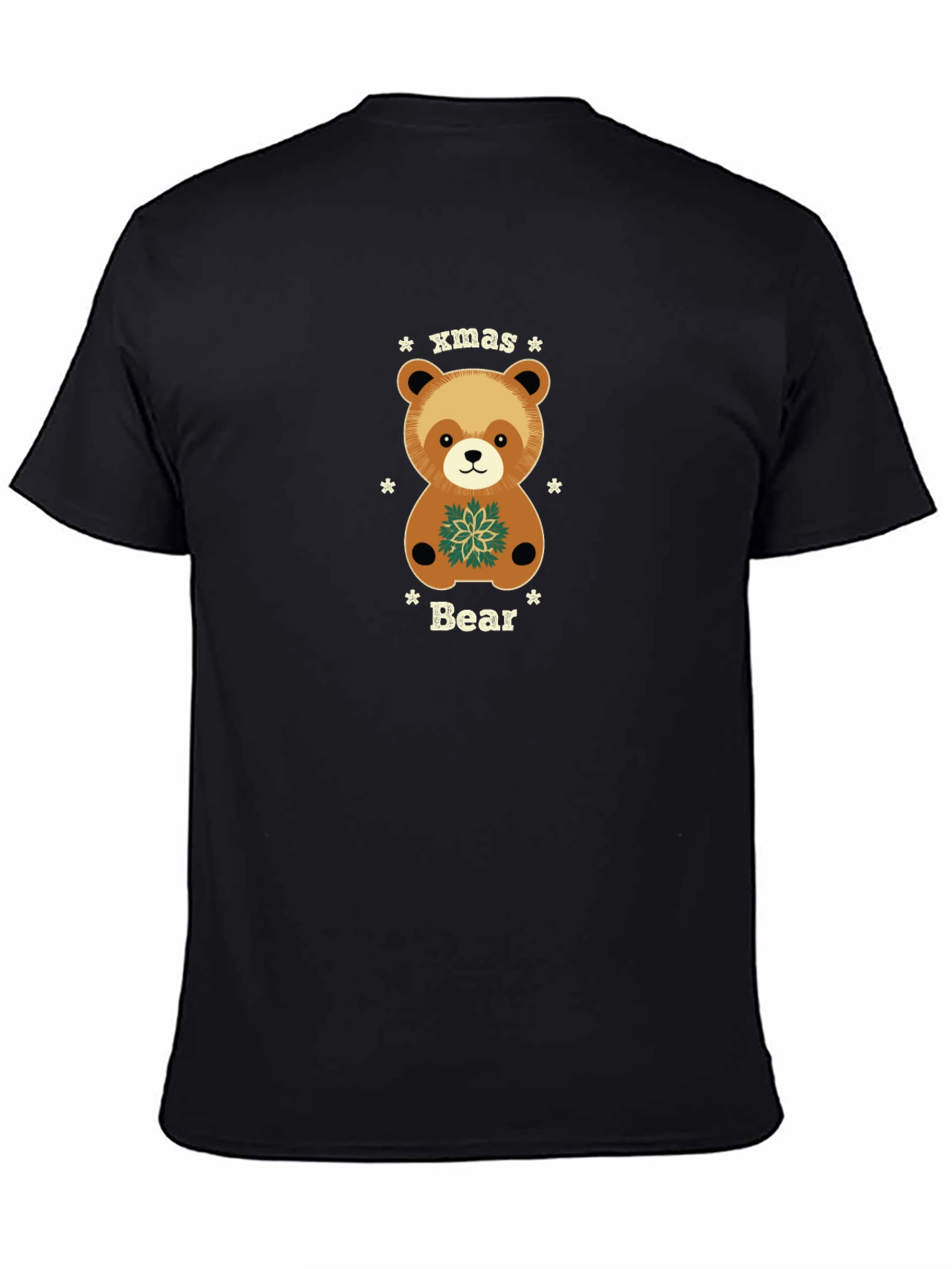 Black Xmas Bear Holiday T-Shirt view 4