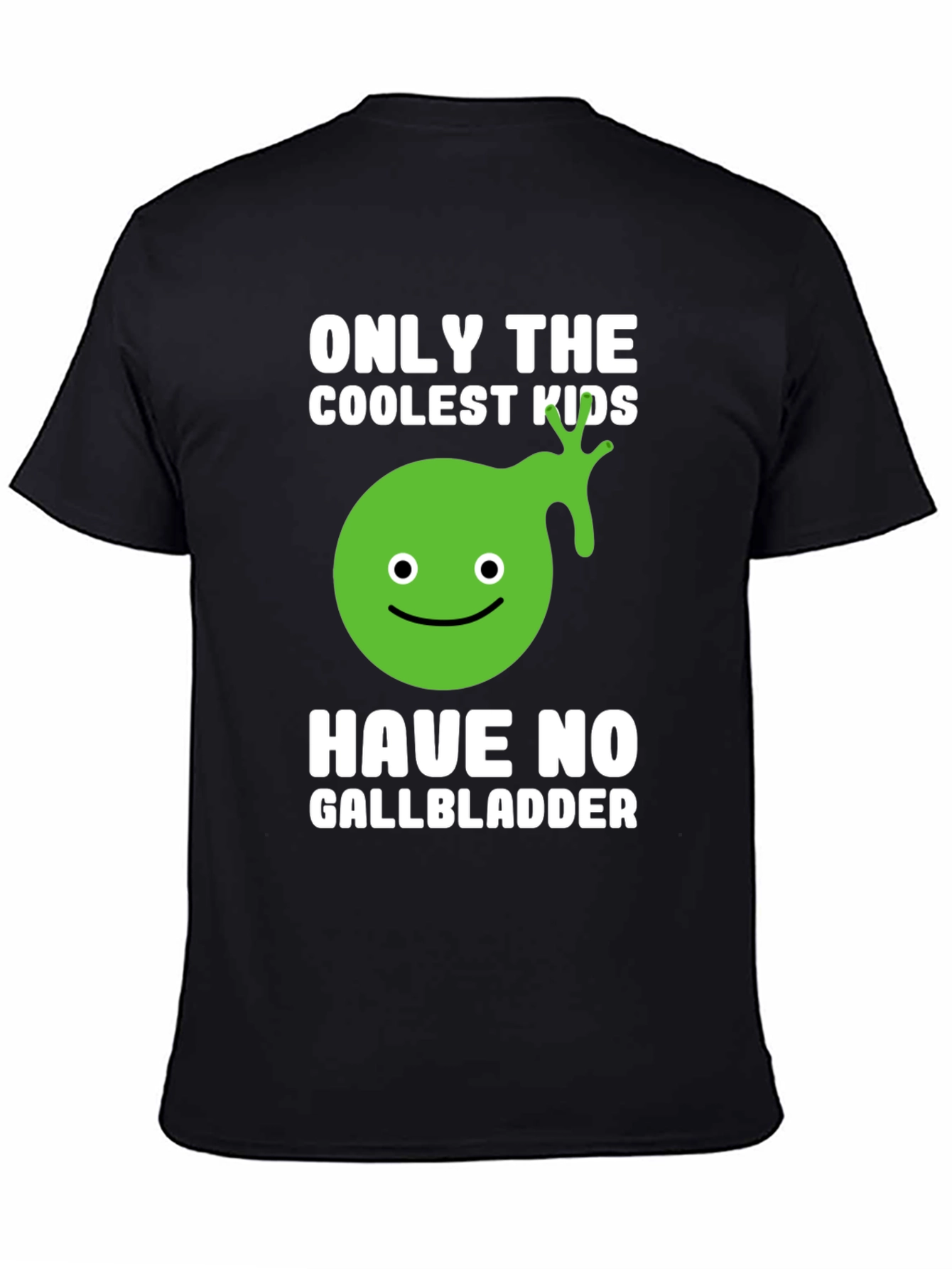 Black Coolest Kids No Gallbladder Funny Graphic T-Shirt view 4