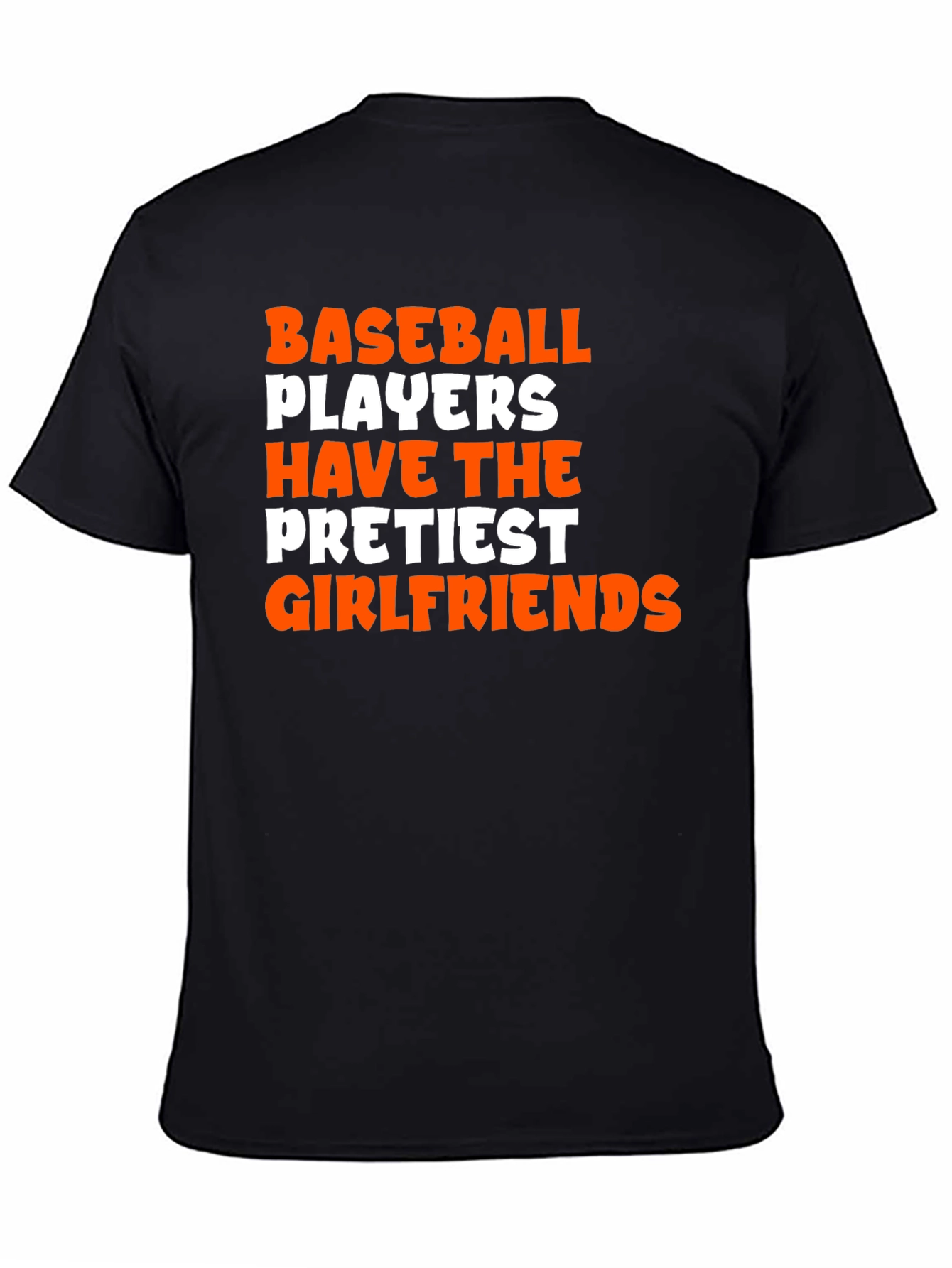 Black Baseball Player Prettiest Girlfriend Graphic T-Shirt view 4