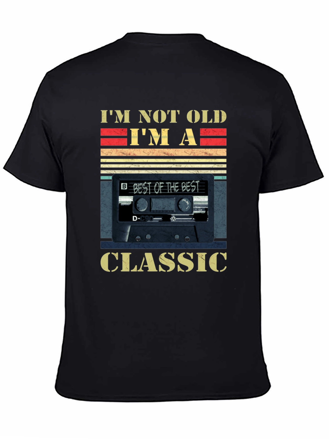 Black I'm Not Old I'm A Classic Cassette Tape T-Shirt view 4