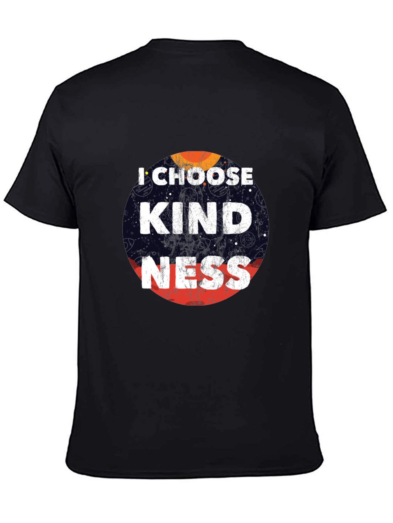 Black I Choose Kindness Graphic Tee - Black Cotton Casual T-Shirt view 4