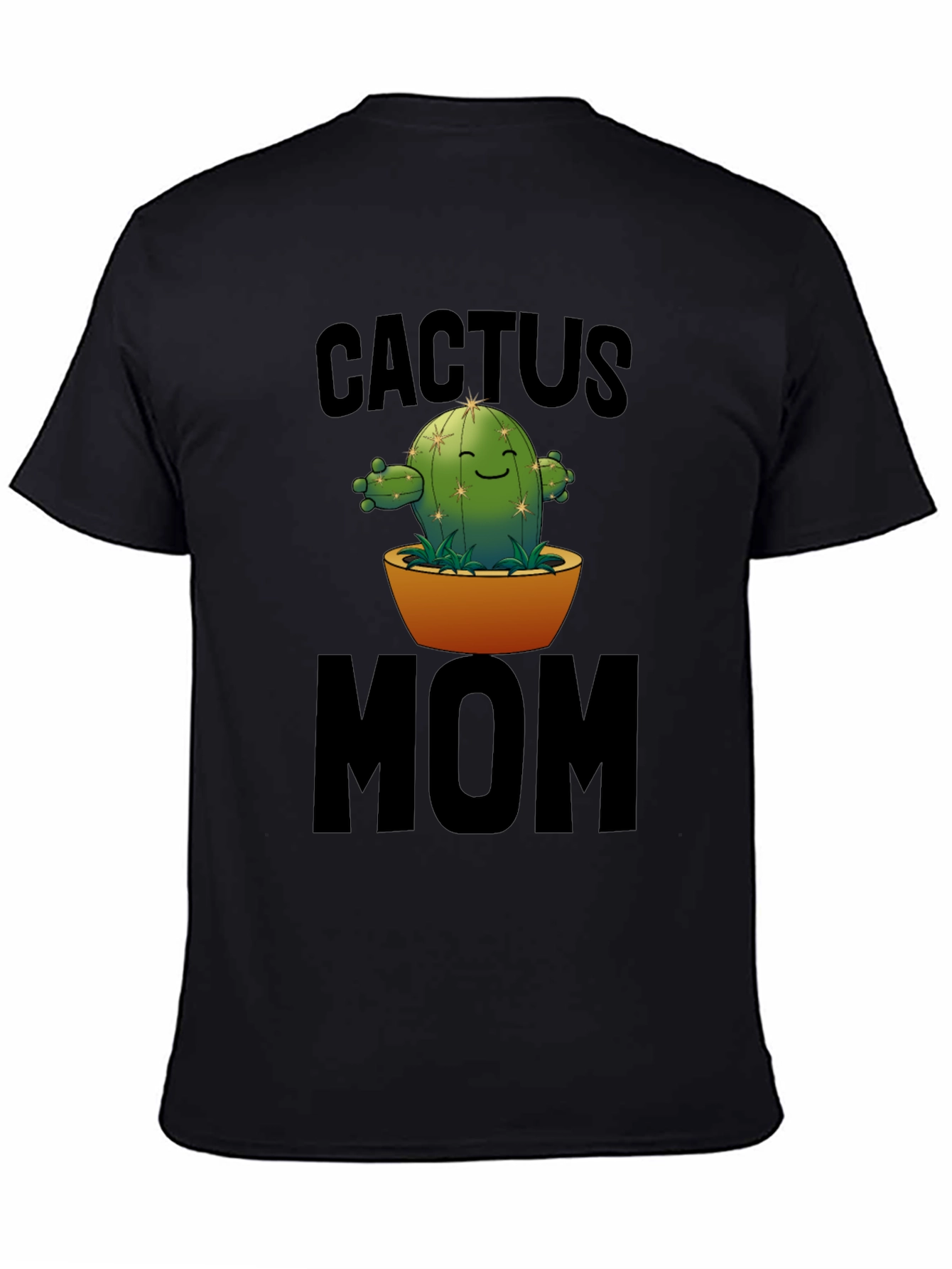 Black Cactus Mom Graphic Tee - Unisex Crew Neck view 4