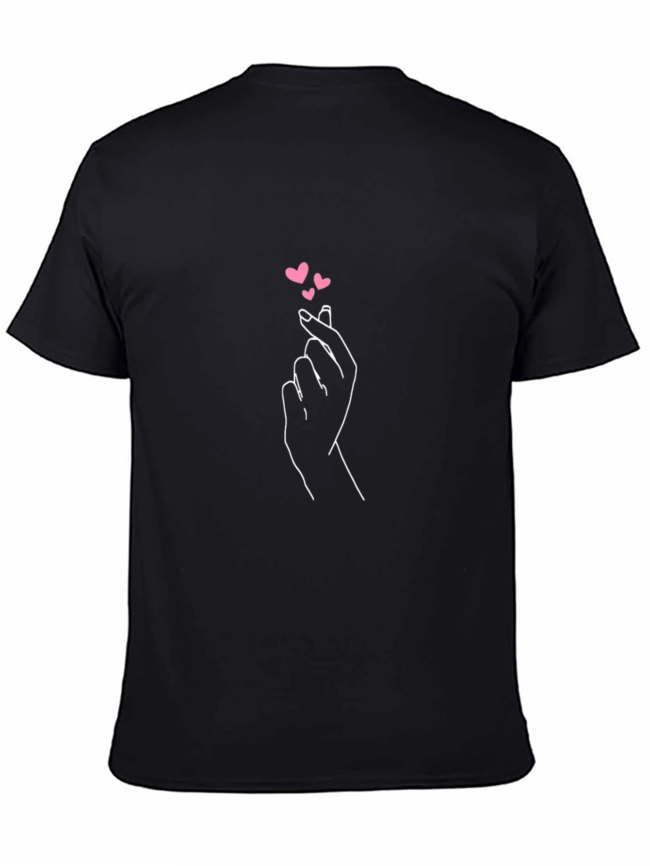 Black Heart Fingers Graphic Tee - Trendy Minimalist Design view 4