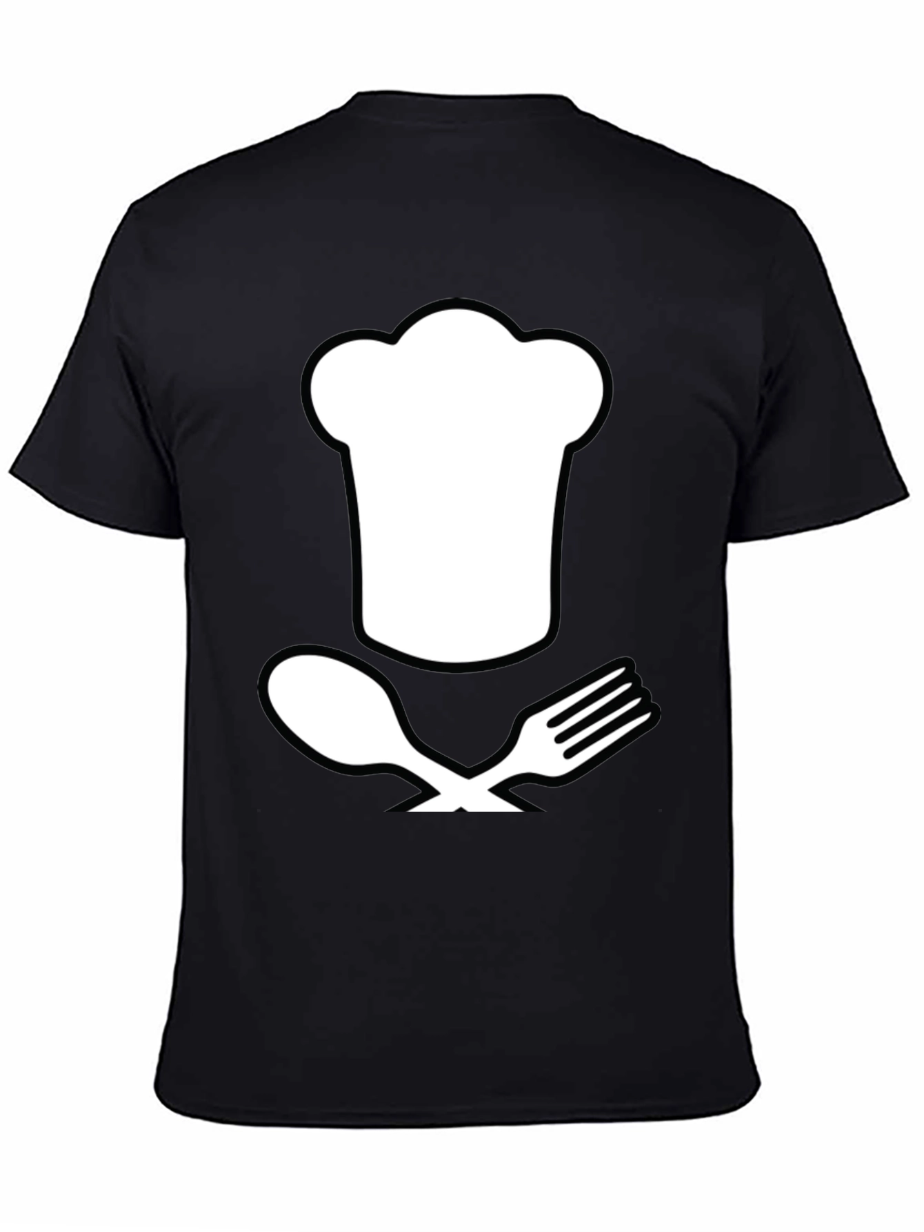 Black Chef Hat and Utensils T-Shirt view 4