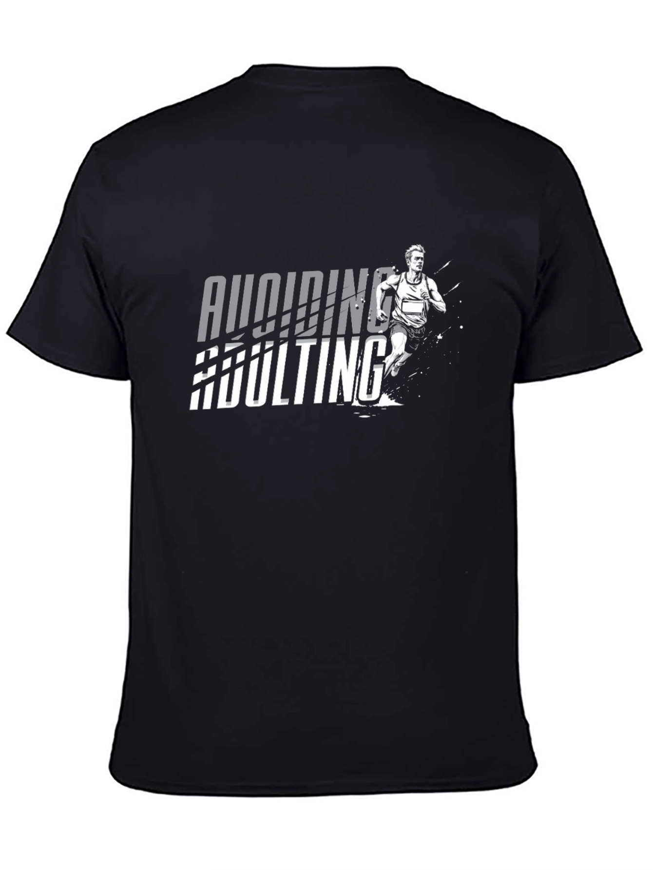 Black Avoiding Adulting Graphic Tee - Runner T-Shirt view 4