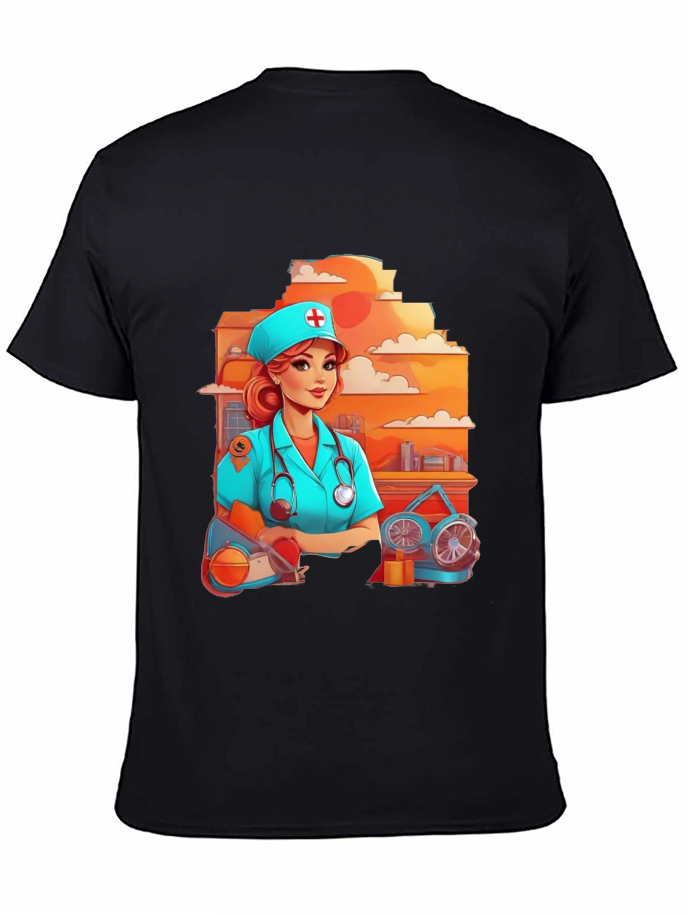 Black Nurse Graphic T-Shirt - Unisex Style view 4