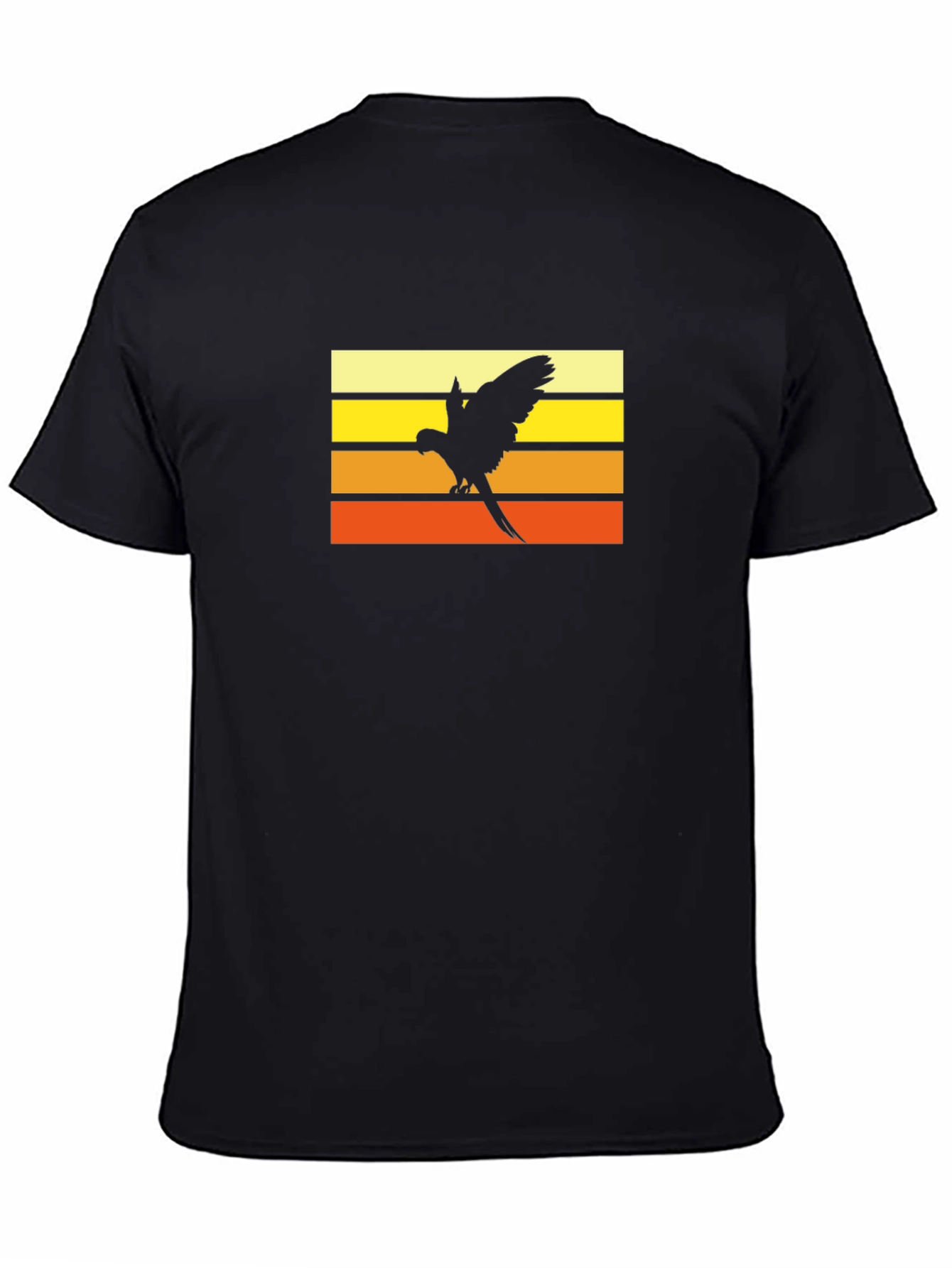 Black Retro Parrot T-Shirt - Vintage Style Bird Graphic Tee view 4
