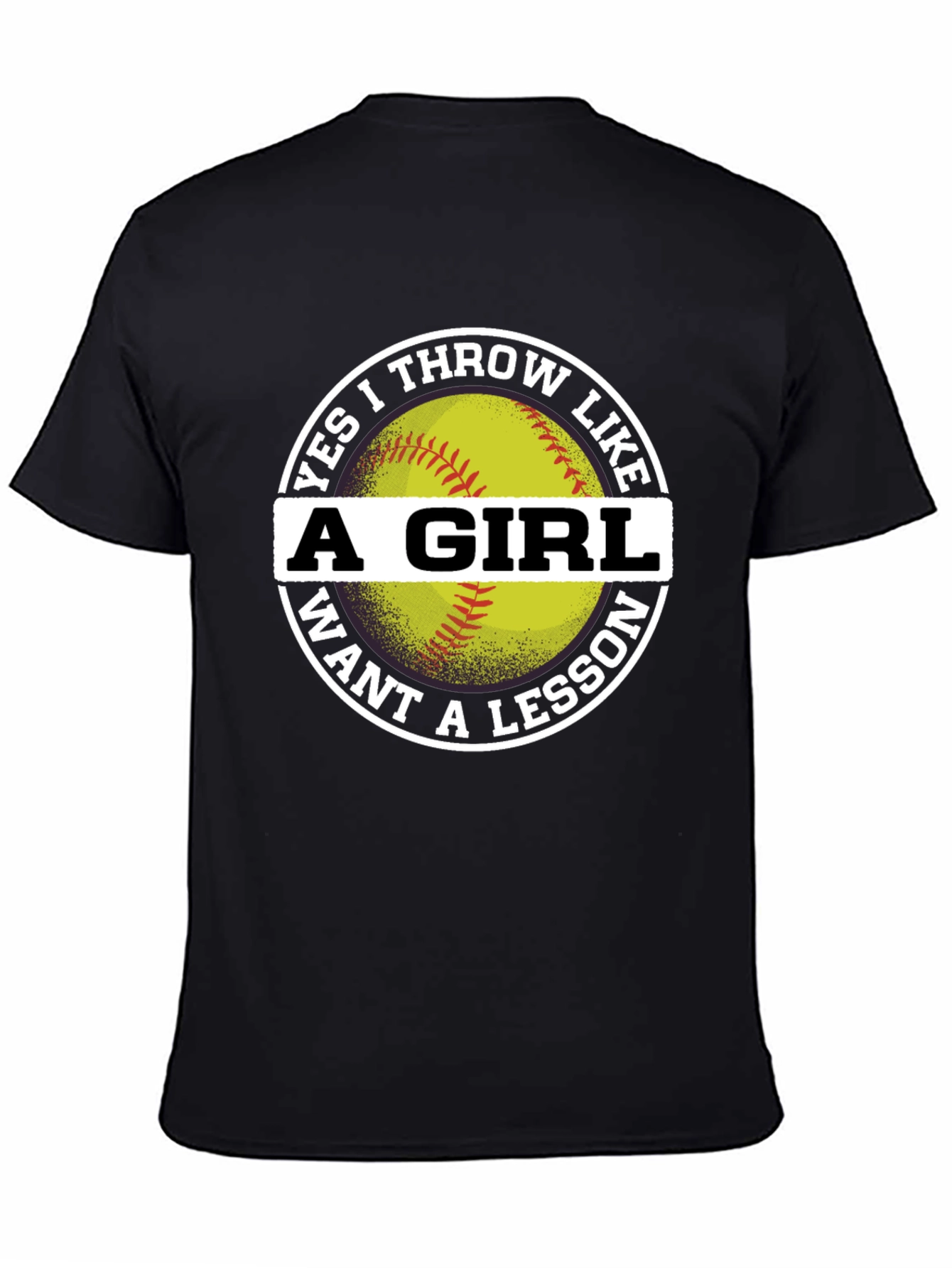 Black Yes I Throw Like A Girl T-Shirt view 4