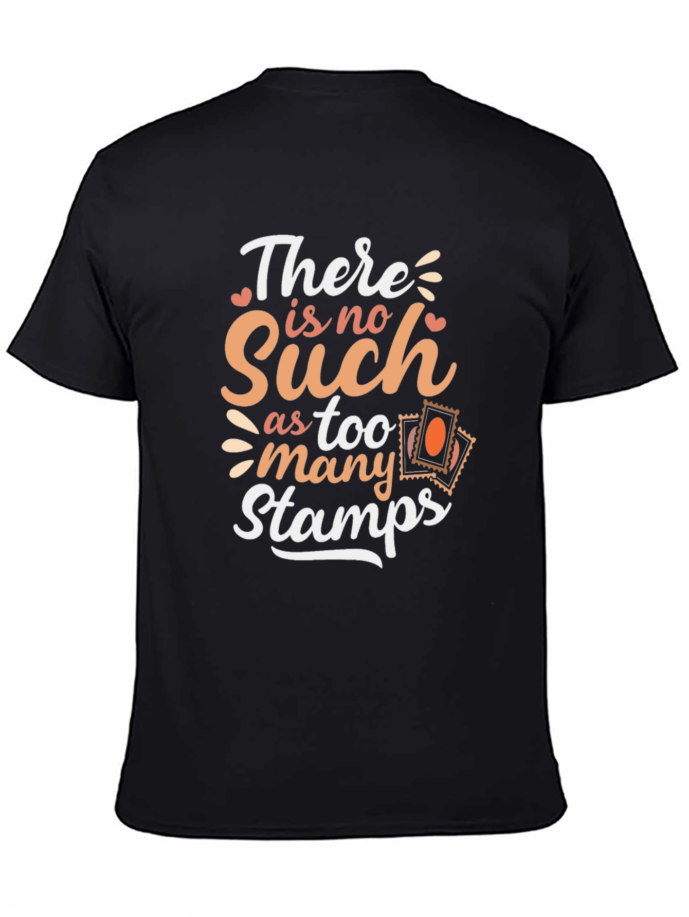 Black Funny Stamp Collector T-Shirt view 4