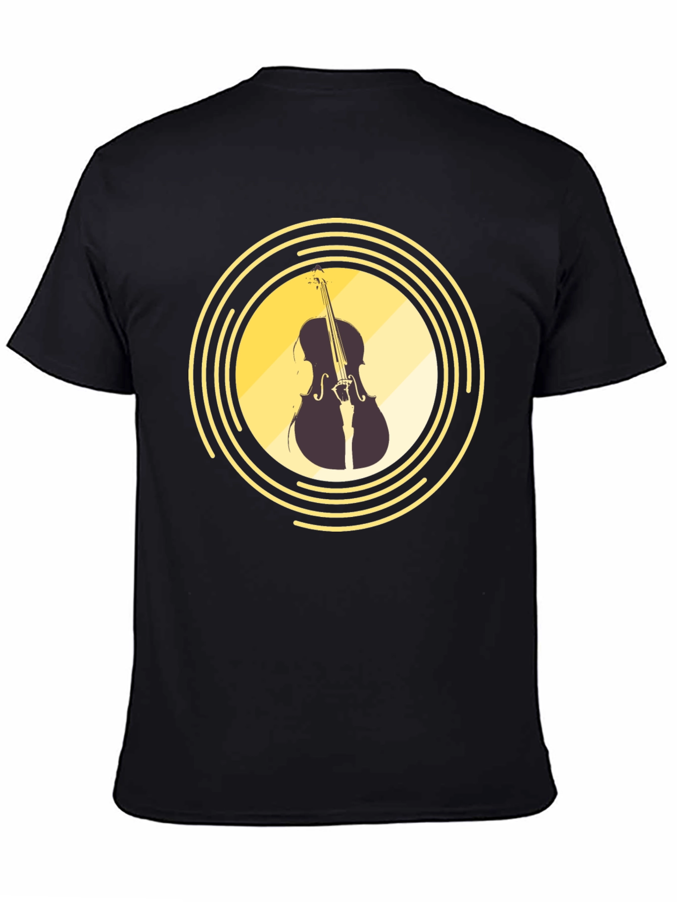 Black Musical Cello Graphic T-Shirt view 4