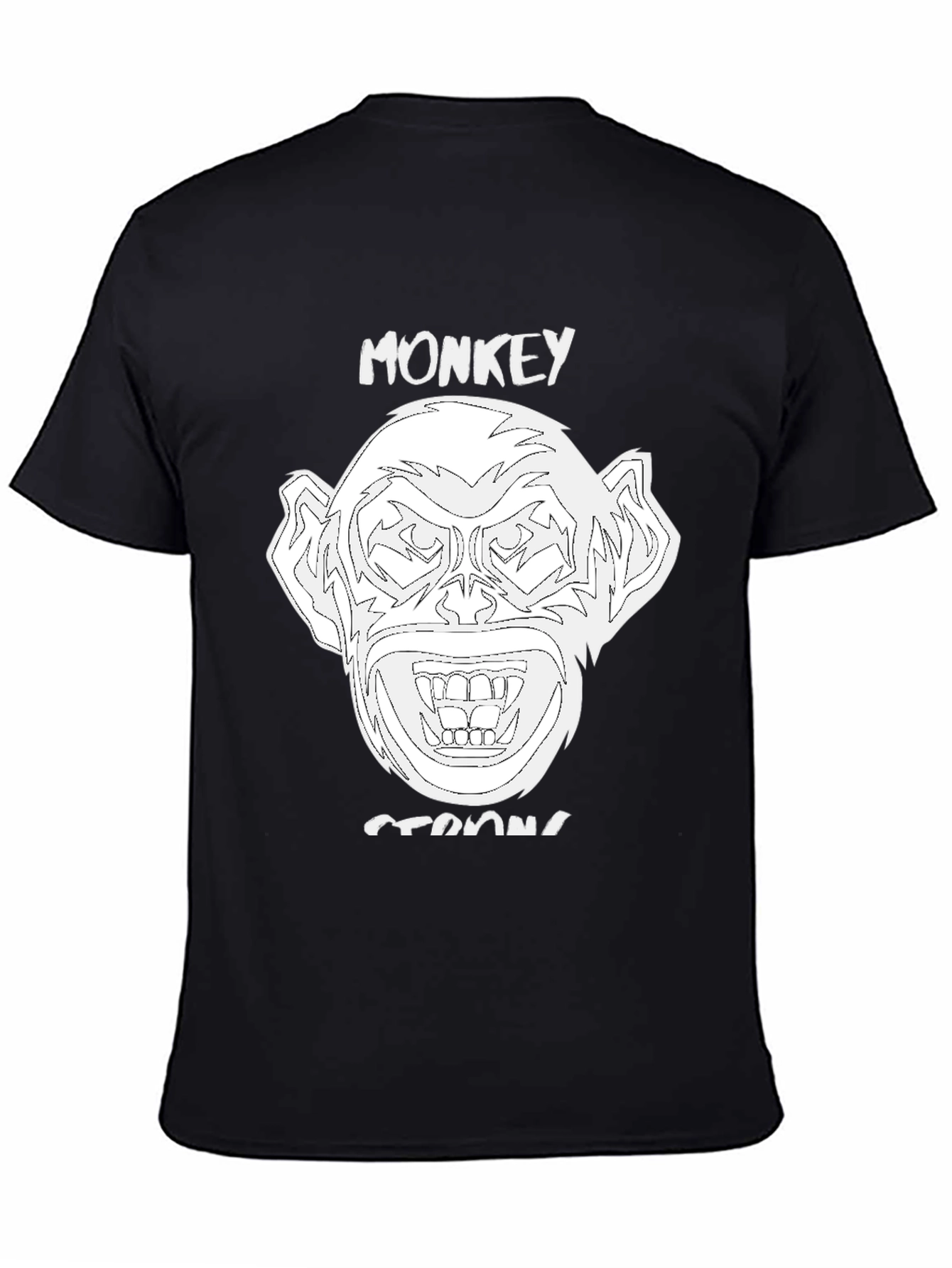 Black Monkey Strong Graphic Tee - Black Unisex T-Shirt view 4