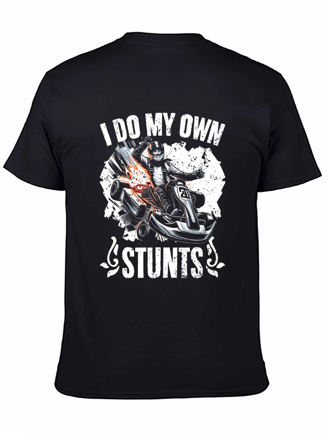 Black I Do My Own Stunts Go-Karting Graphic Tee view 4