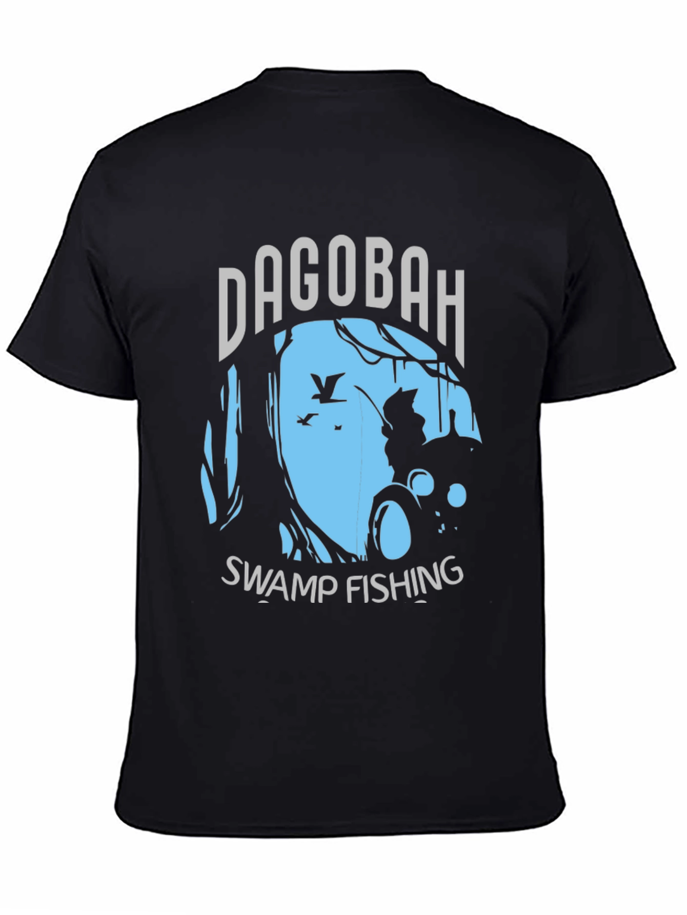 Black Dagobah Swamp Fishing Graphic Tee view 4