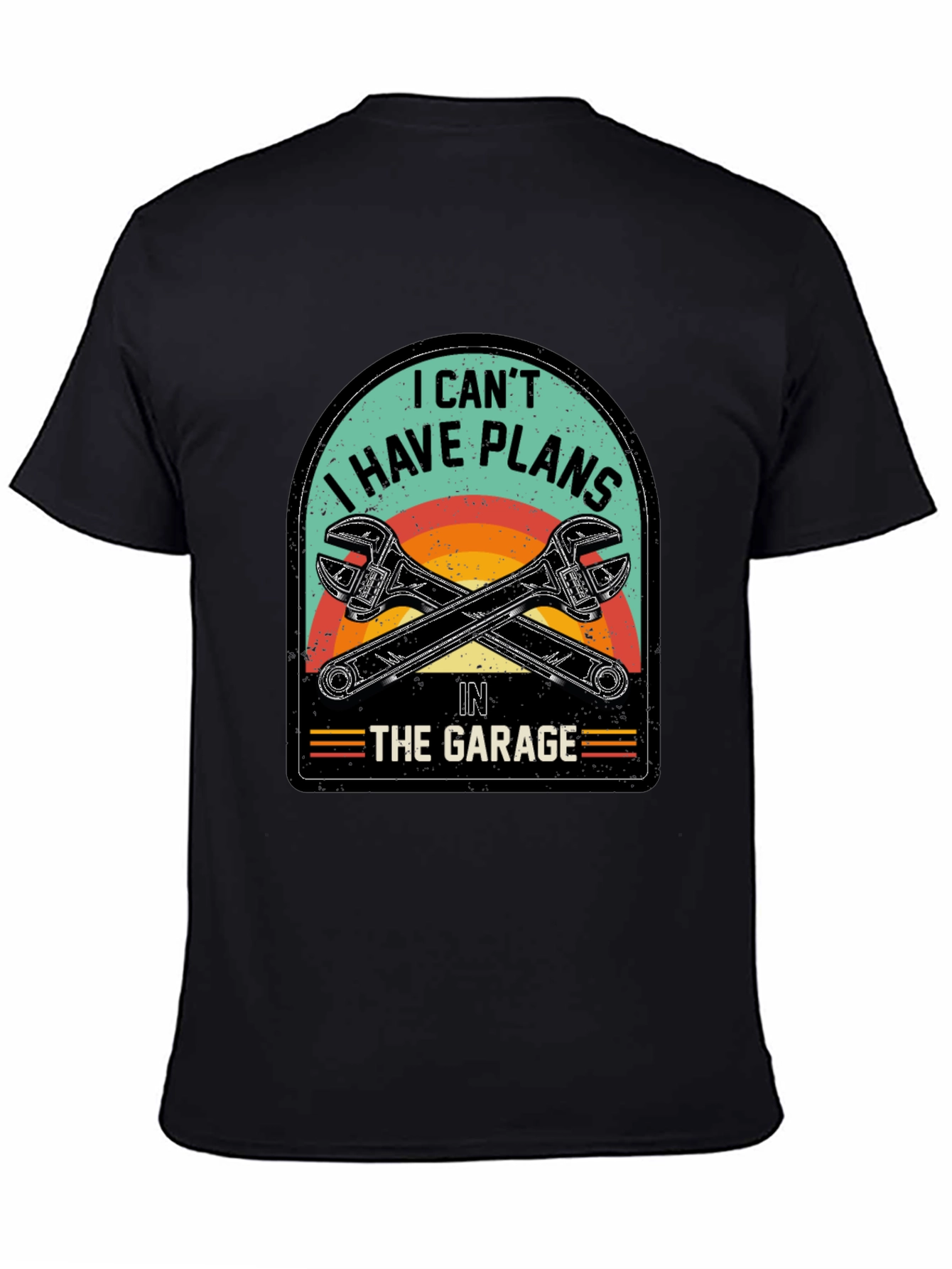 Black Garage Plans T-Shirt - Mechanic Humor Tee view 4