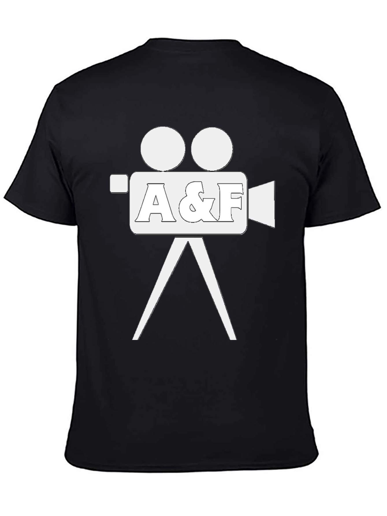 Black Vintage Movie Camera Graphic T-Shirt view 4