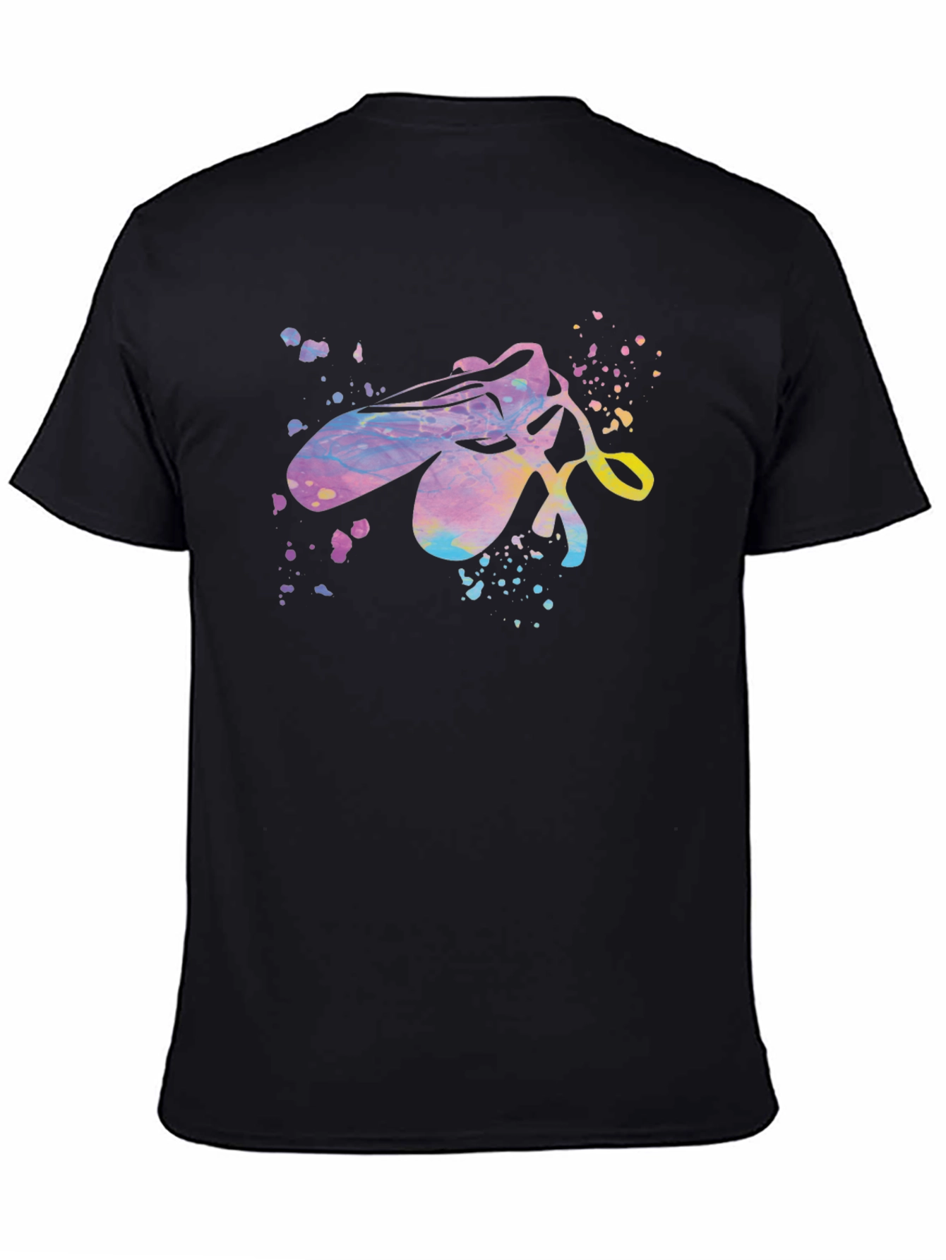 Black Ballet Shoes T-Shirt - Artistic Dancer Tee view 4
