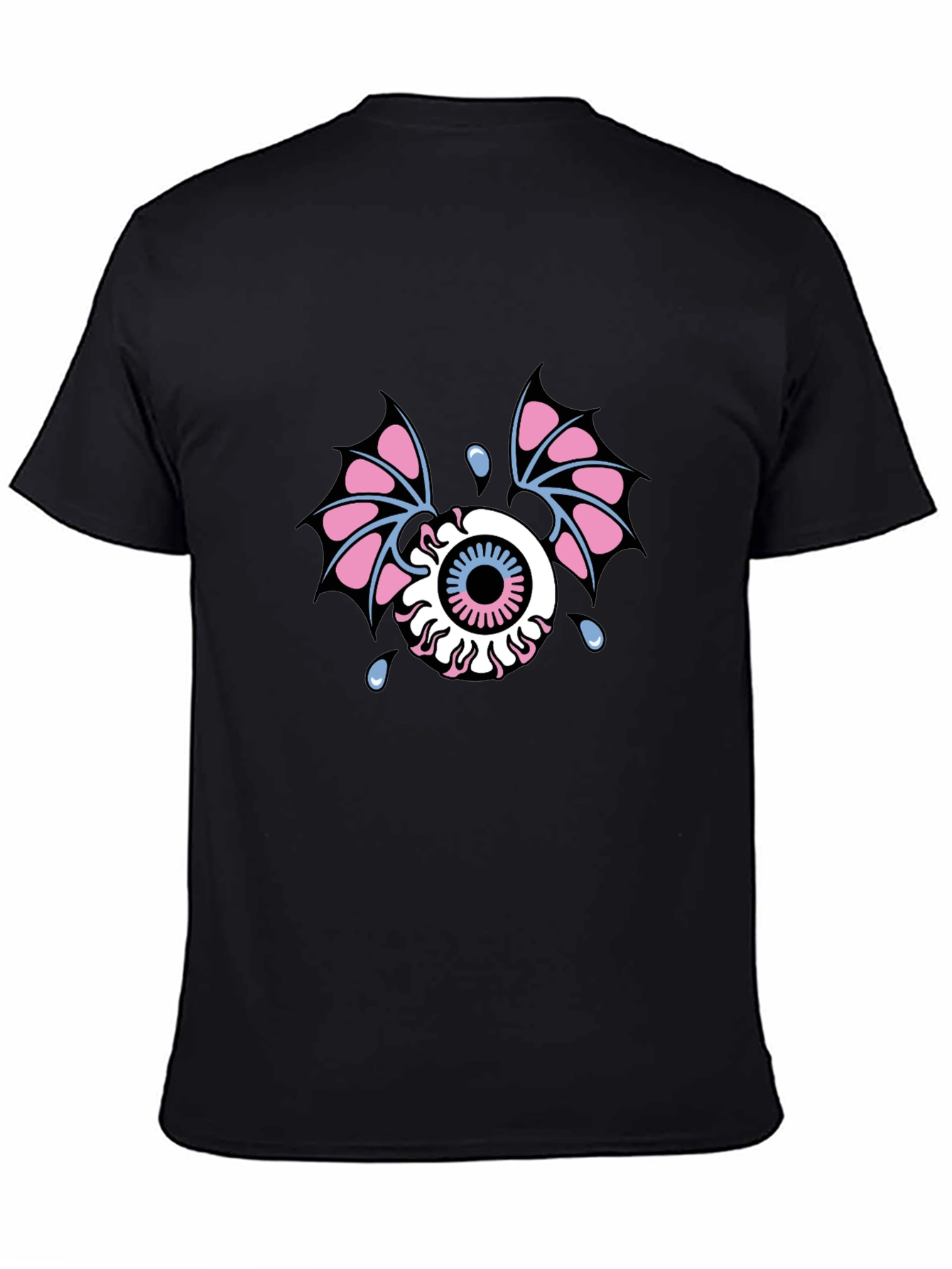 Black Eye With Wings Graphic Tee - Black Cotton view 4