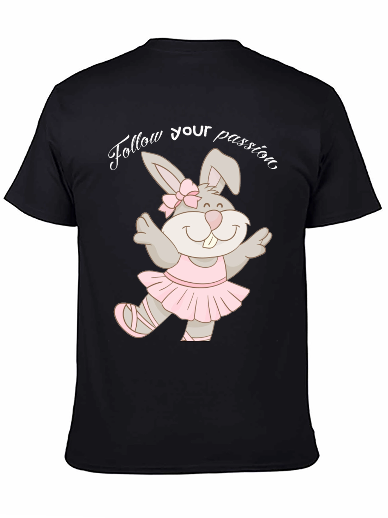Black Dancing Bunny T-Shirt - Follow Your Passion! view 4