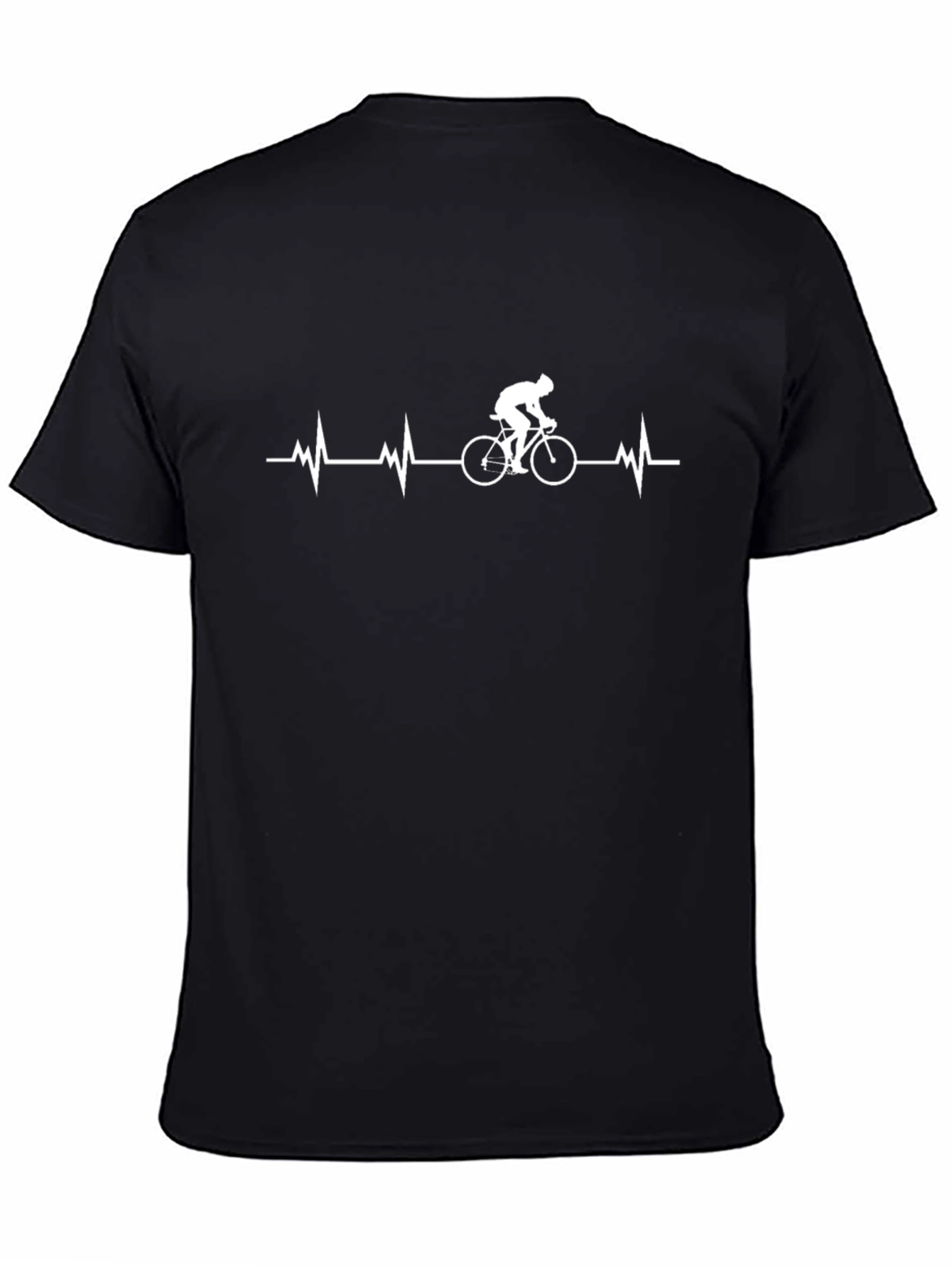 Black Cycling Heartbeat T-Shirt view 4