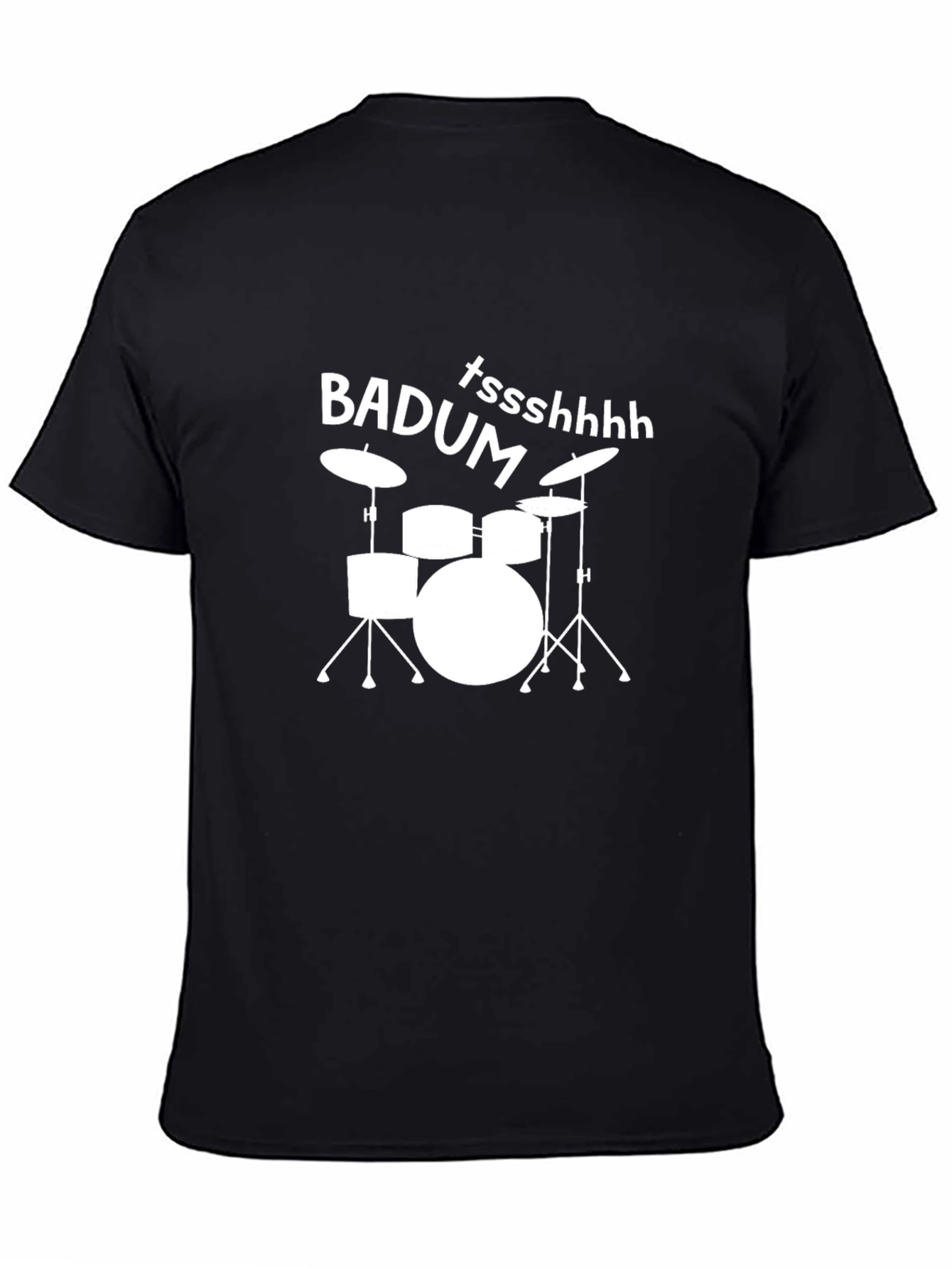 Black Drum Kit T-Shirt: Badum Tssshhhh Graphic Tee view 4