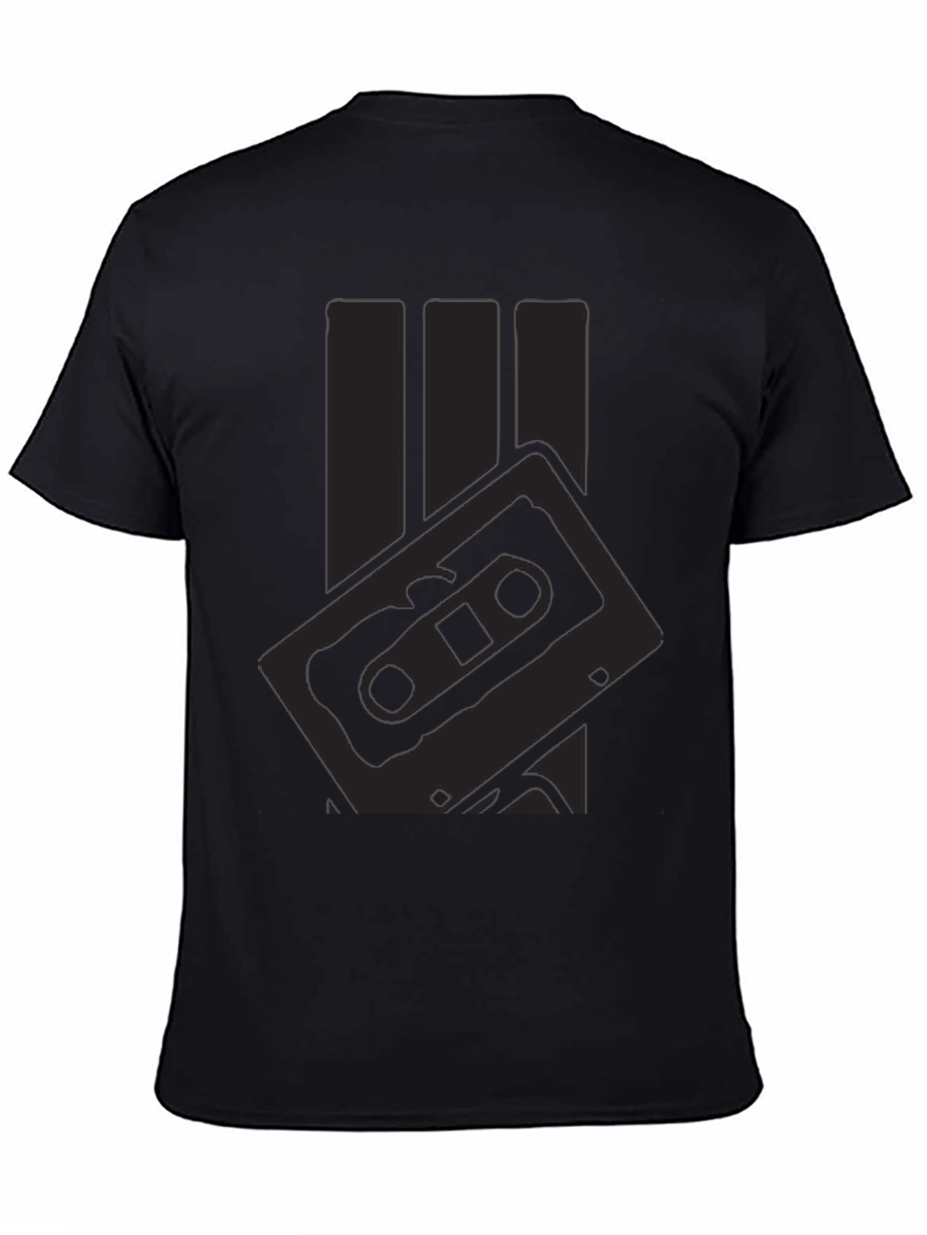 Black Retro Cassette Tape Graphic T-Shirt - Black view 4