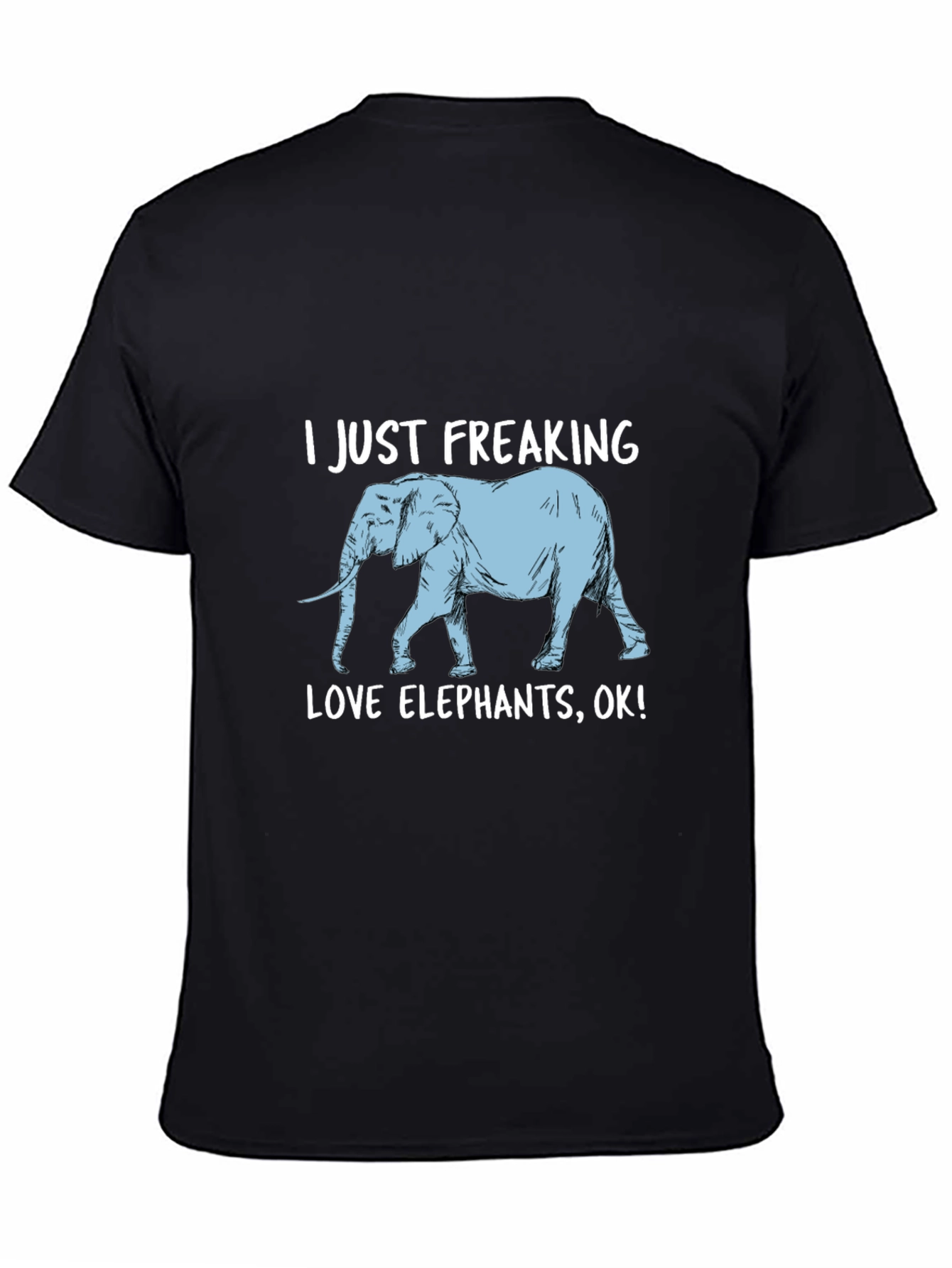 Black I Just Freaking Love Elephants Graphic Tee view 4