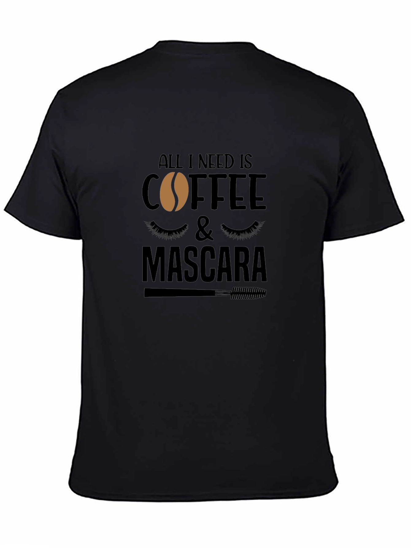 Black Coffee & Mascara Graphic Tee - Relaxed Fit Black T-Shirt view 4