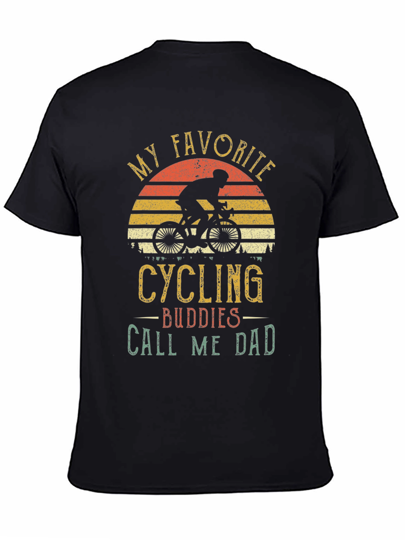 Black Cycling Buddies Call Me Dad Graphic Tee view 4