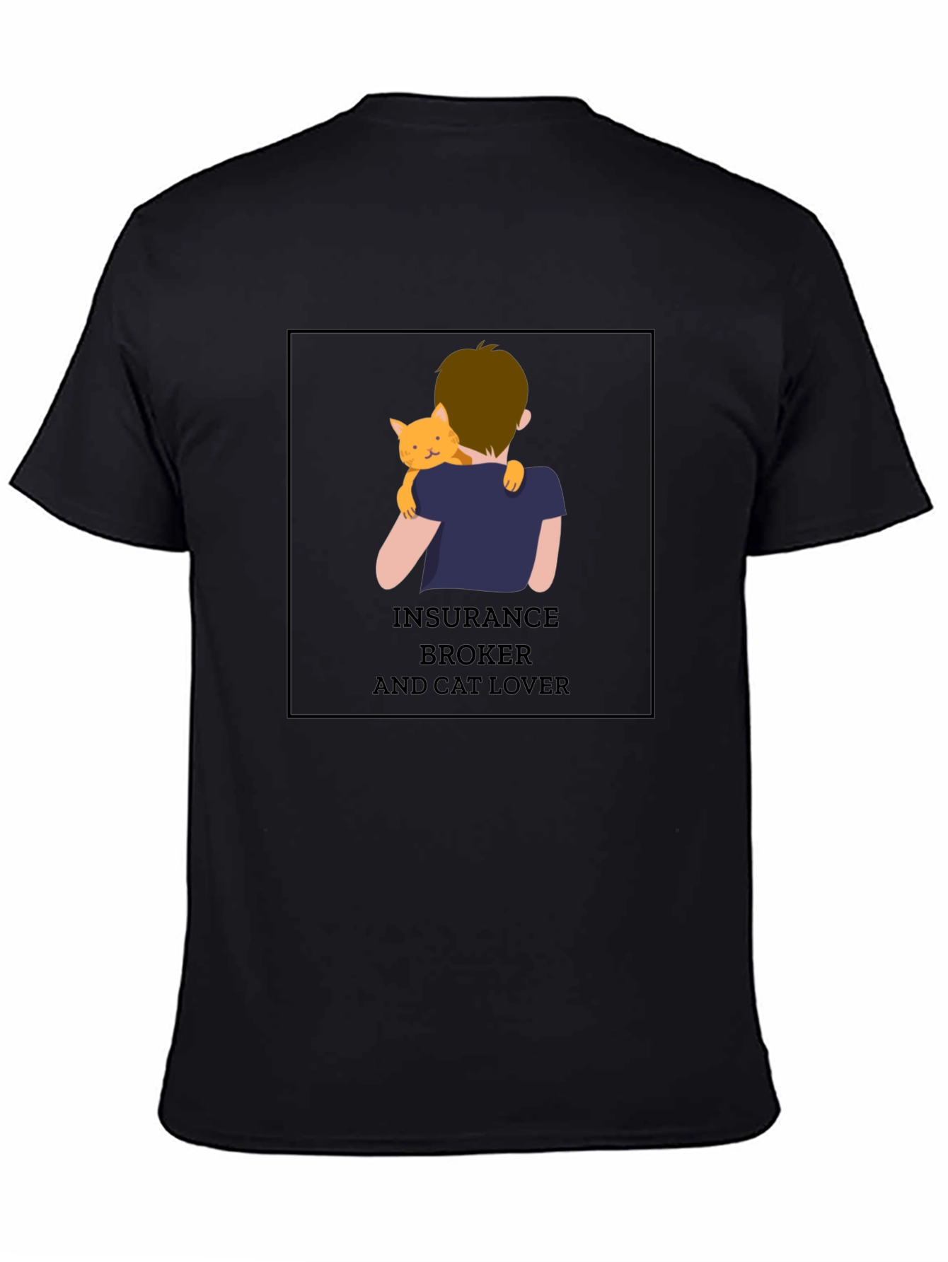 Black Insurance Broker & Cat Lover T-Shirt view 4