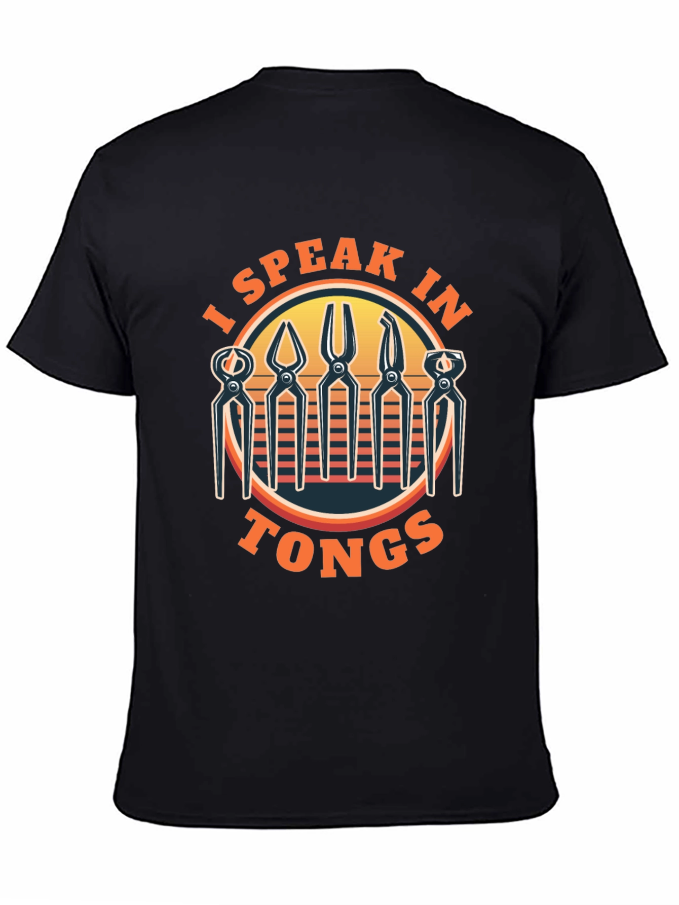 Black I Speak In Tongs Black Graphic Tee view 4