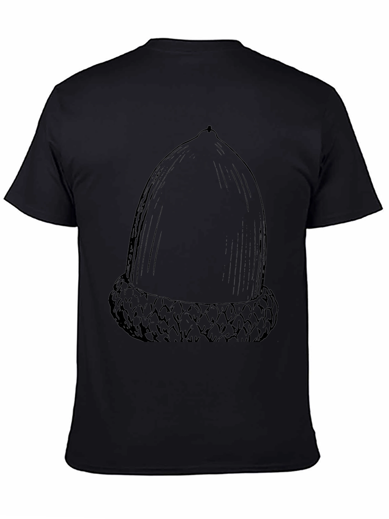 Black Acorn Graphic Tee - Nature Inspired Cotton Shirt view 4