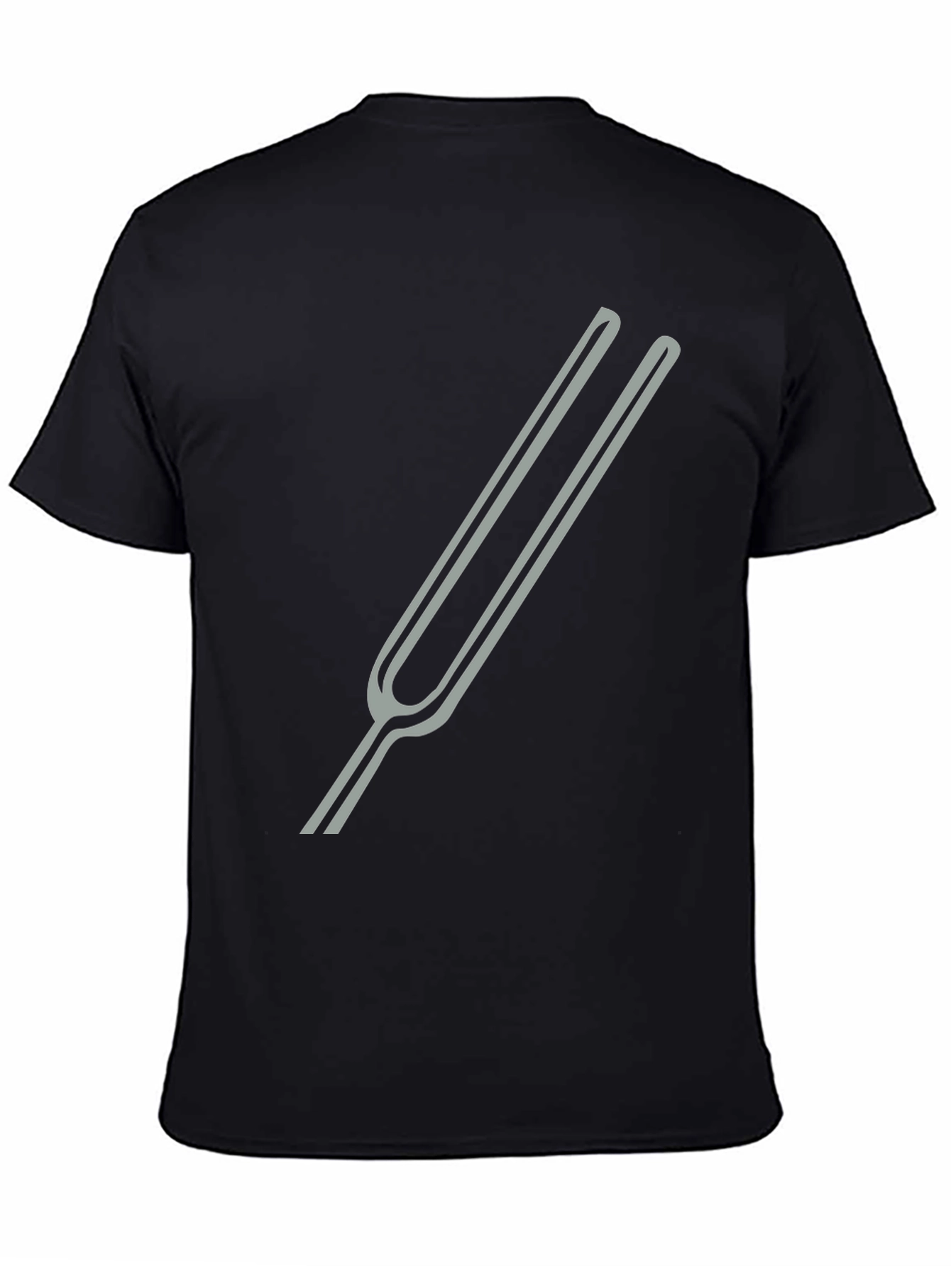 Black Tuning Fork Graphic Tee - Black Cotton Blend view 4