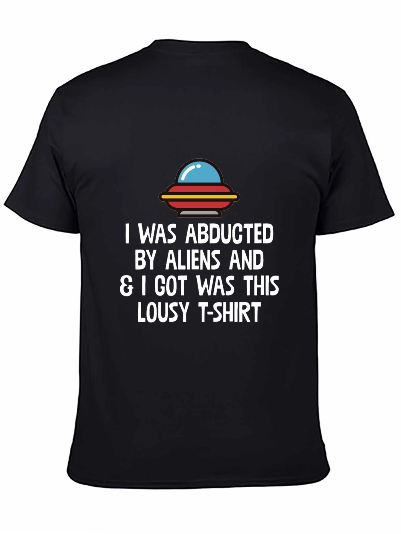 Black Abducted by Aliens Graphic T-Shirt - Men's Black Tee view 4
