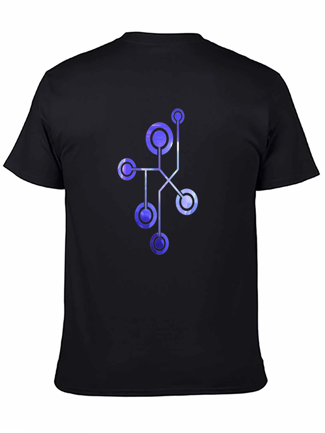 Abstract Geometric Design Men's Black T-Shirt - 4