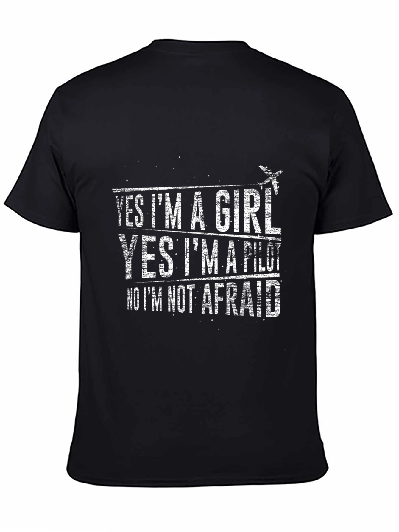 Black Yes I'm a Girl Pilot T-Shirt view 4