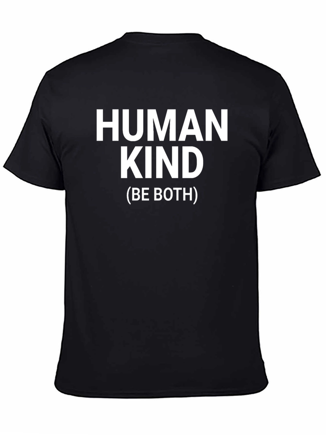 Black Human Kind T-Shirt - Be Both Tee - Black view 4