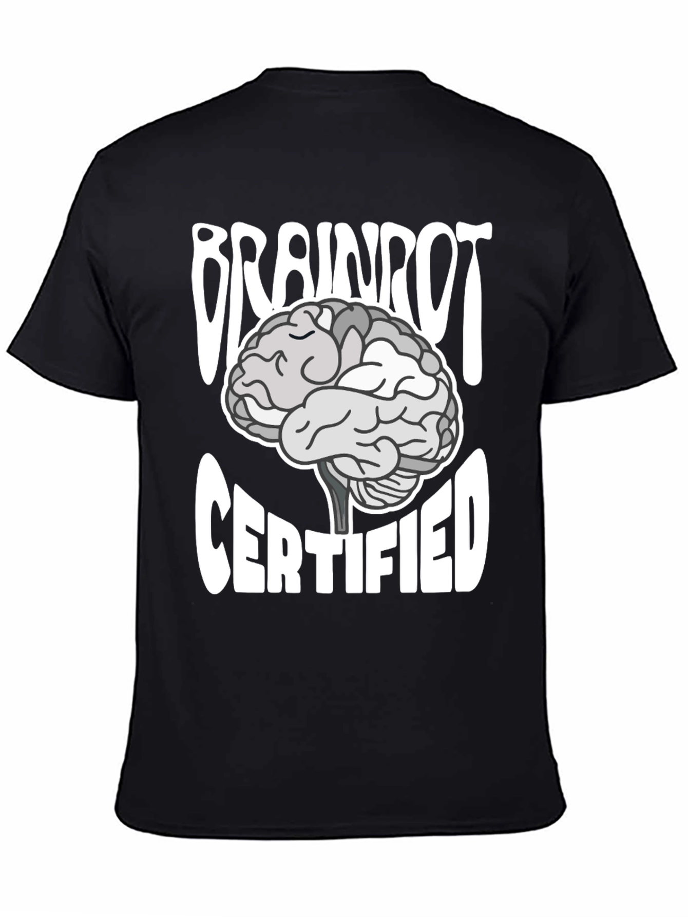 Black Brainrot Certified T-Shirt - Funny Graphic Tee view 4